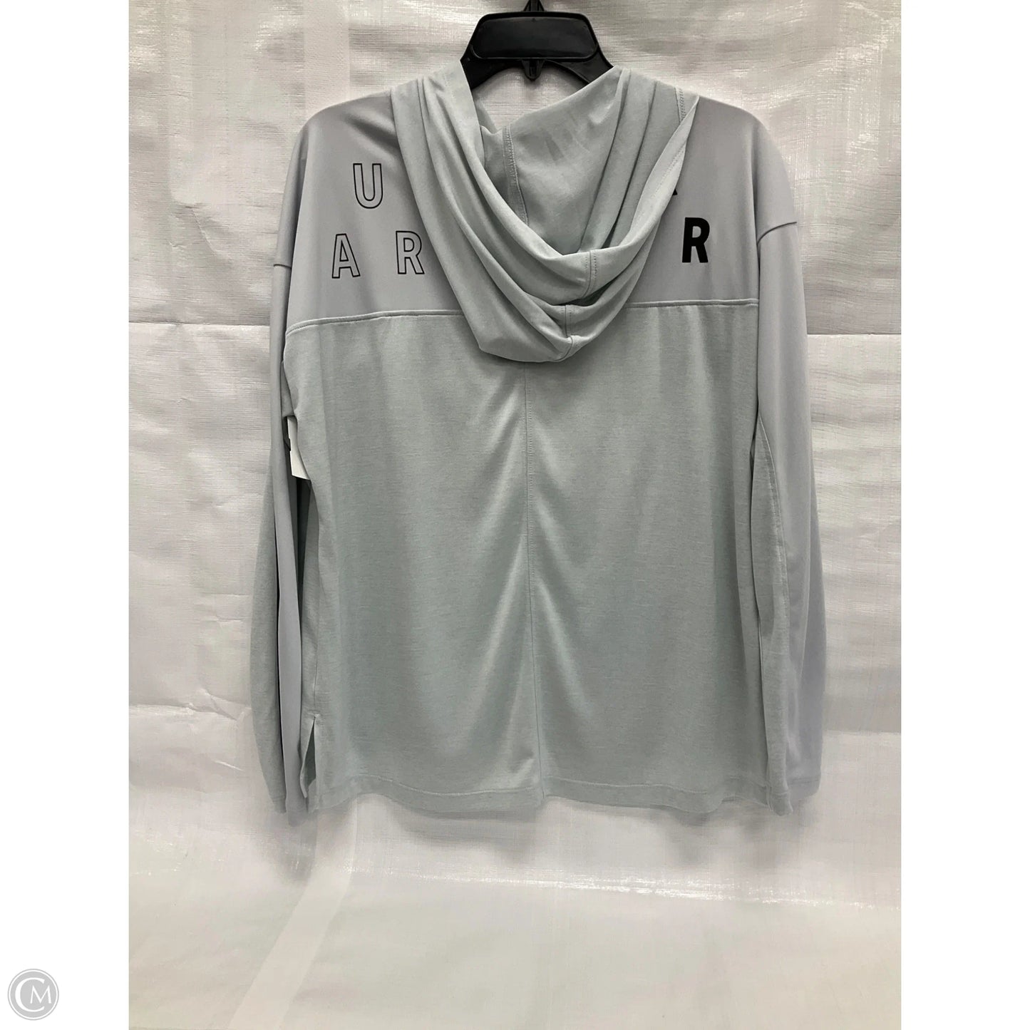 Athletic Top Long Sleeve Hoodie By Under Armour In Grey, Size: M