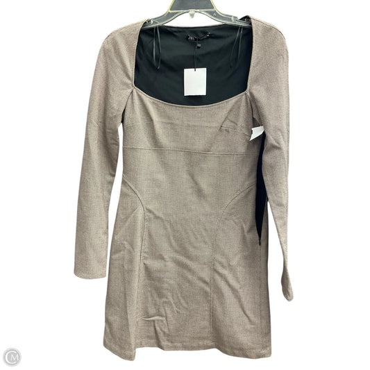 Dress Work By Zara In Brown & Cream, Size: M