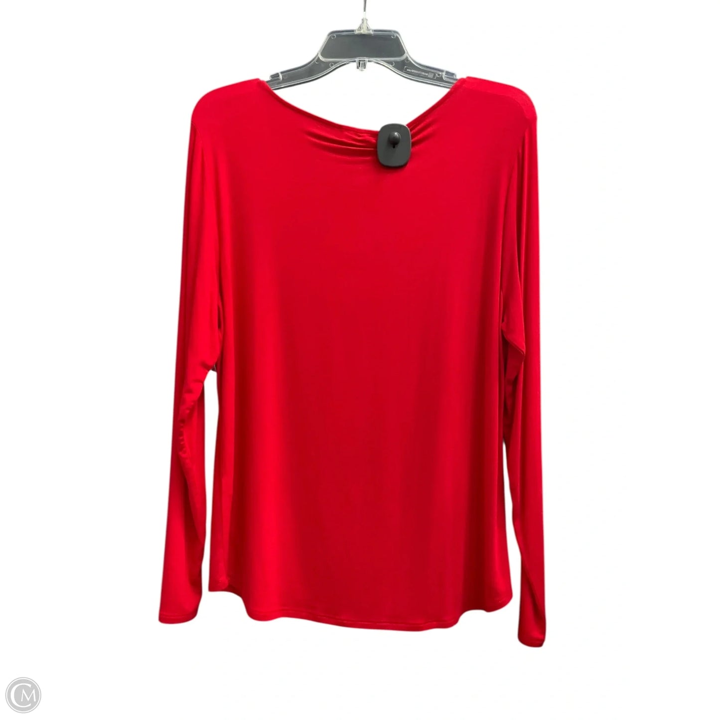 Top Long Sleeve By Calvin Klein In Red, Size: L
