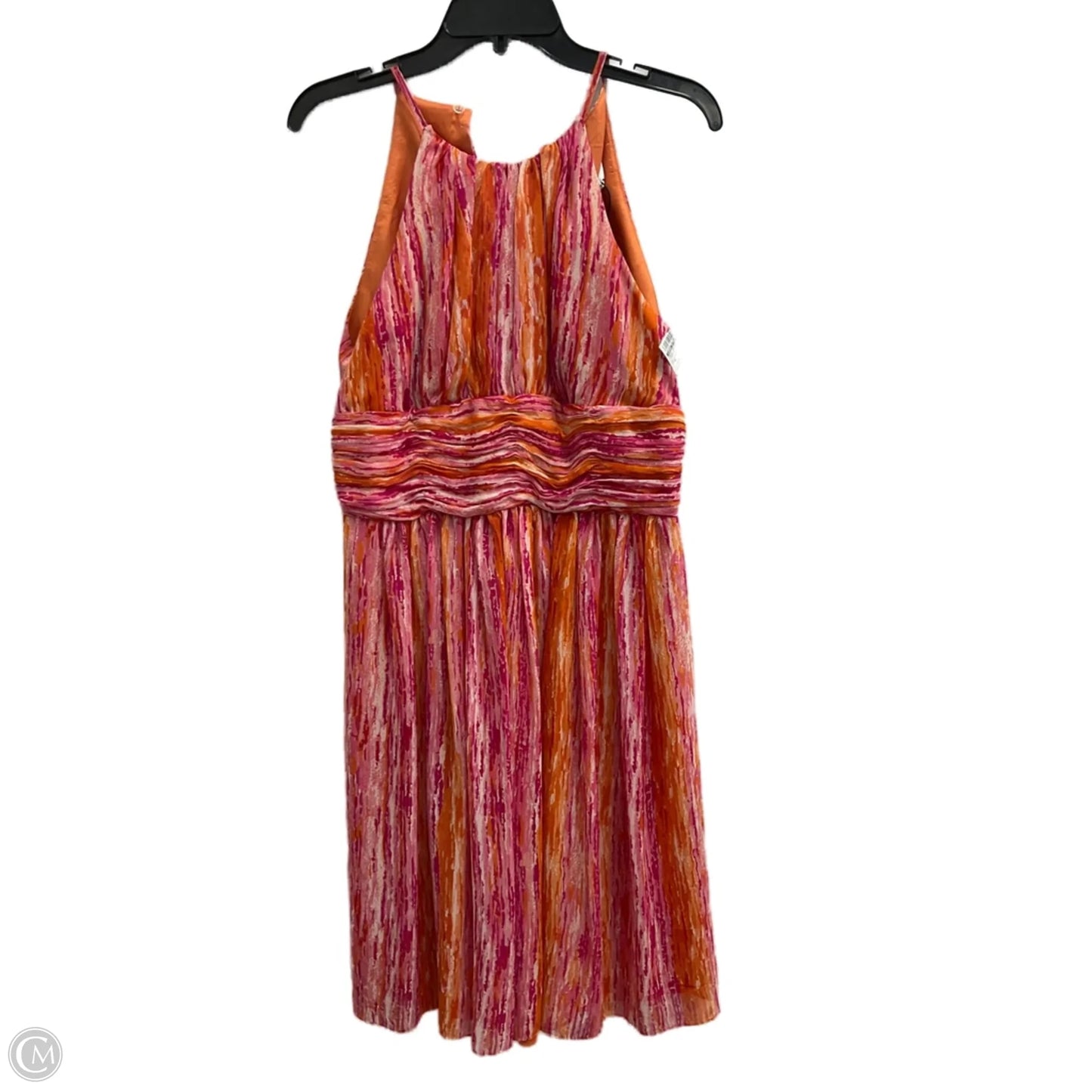 Dress Casual Maxi By Carmen By Carmen Marc Valvo In Orange & Pink, Size: S