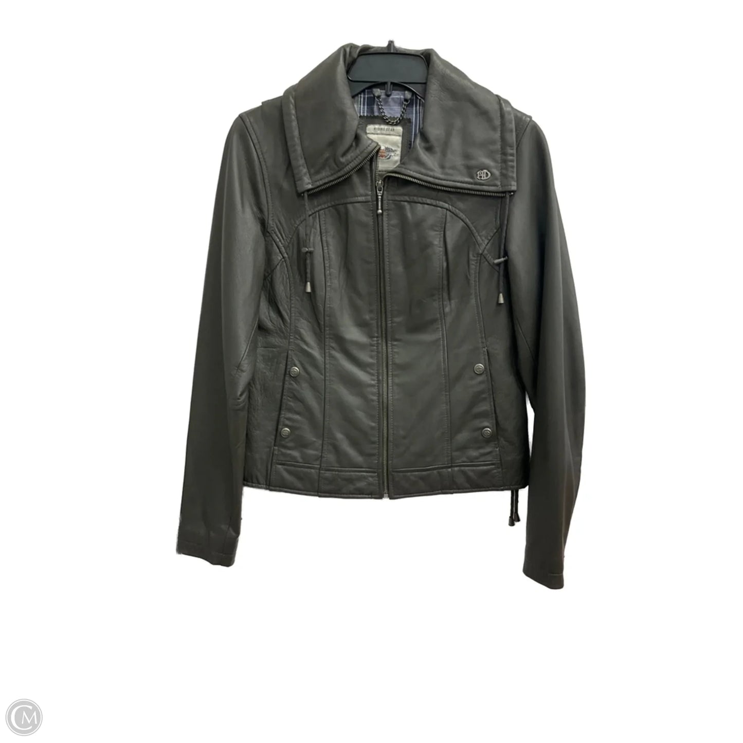 Jacket Leather By Harley Davidson In Grey, Size: S