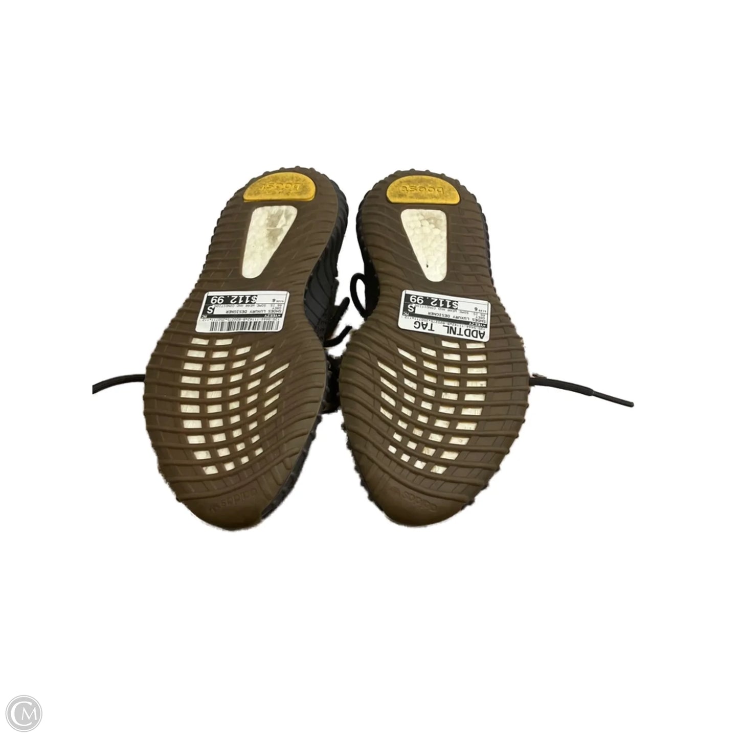 Shoes Luxury Designer By Yeezy In Grey, Size: 6