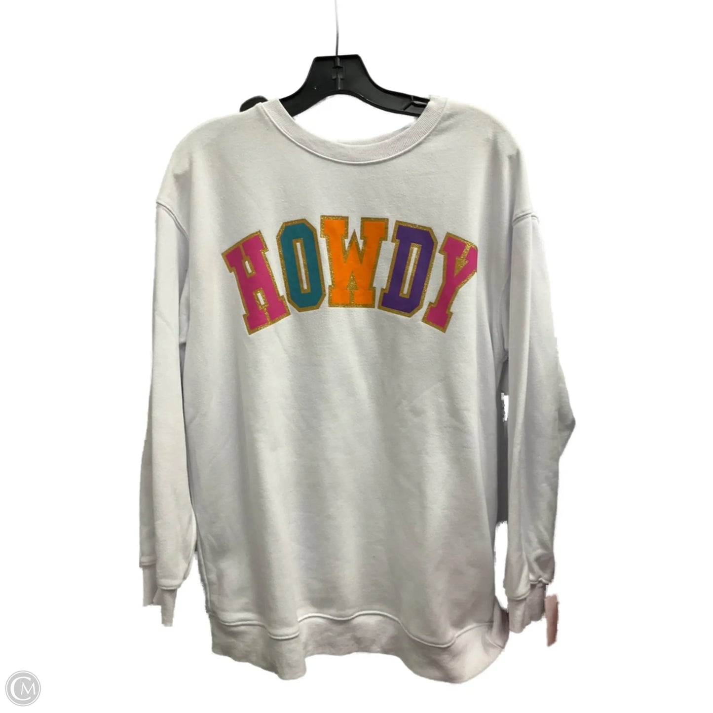Top Long Sleeve By Clothes Mentor In White, Size: L