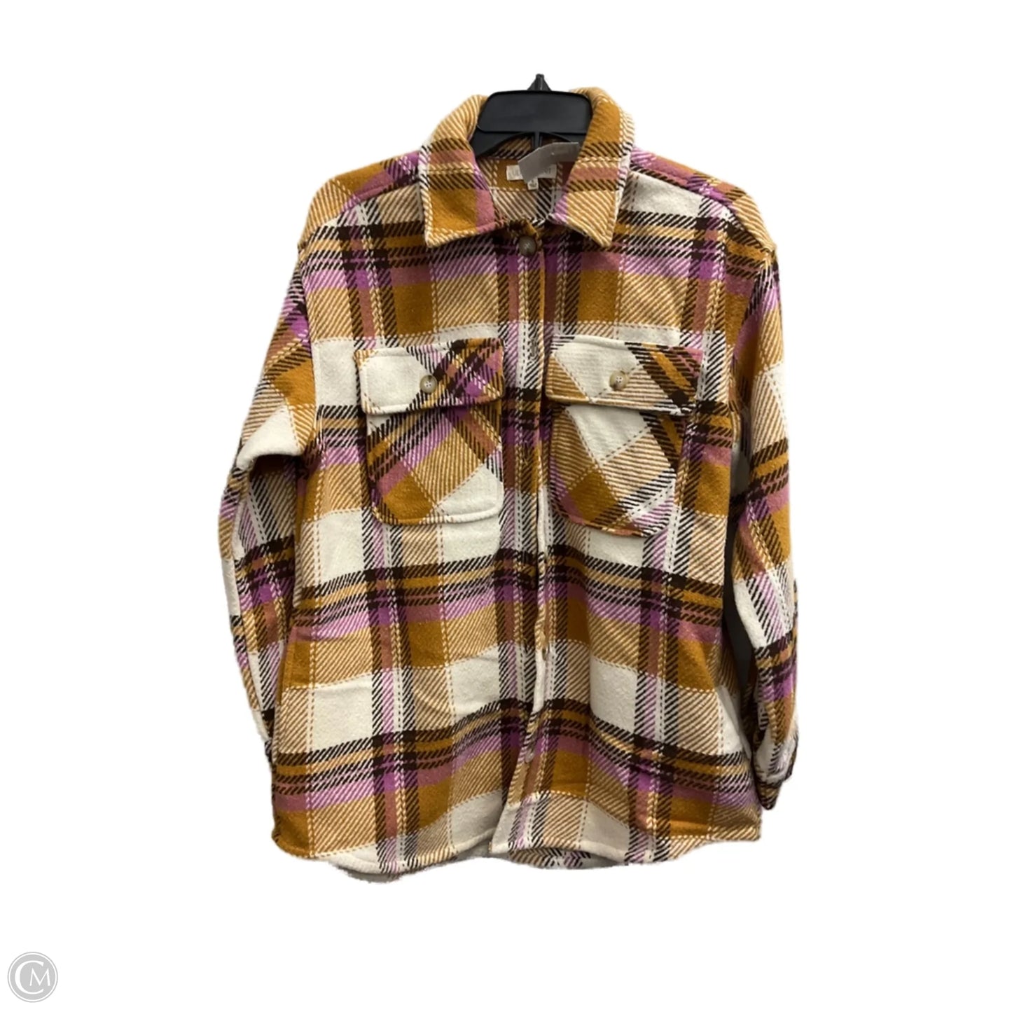 Jacket Shirt By Ultra Flirt In Plaid Pattern, Size: S