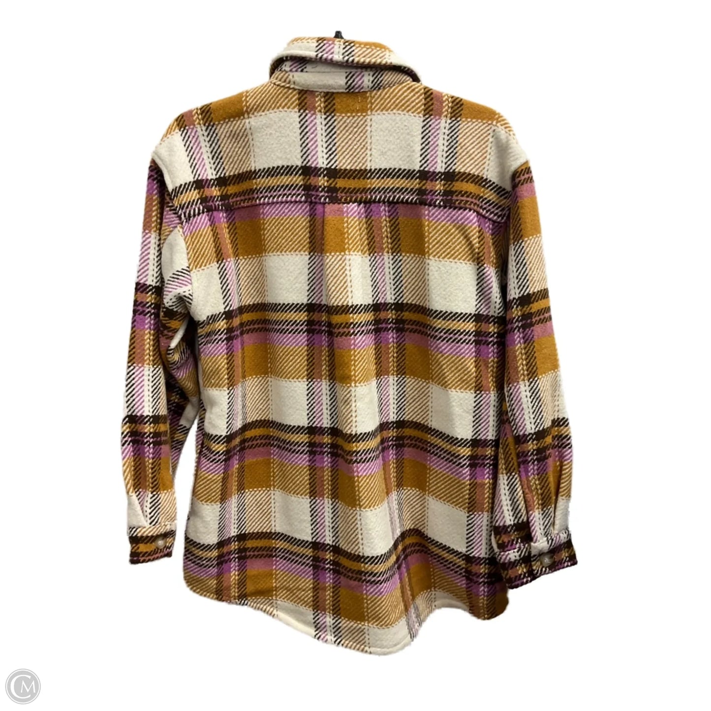 Jacket Shirt By Ultra Flirt In Plaid Pattern, Size: S