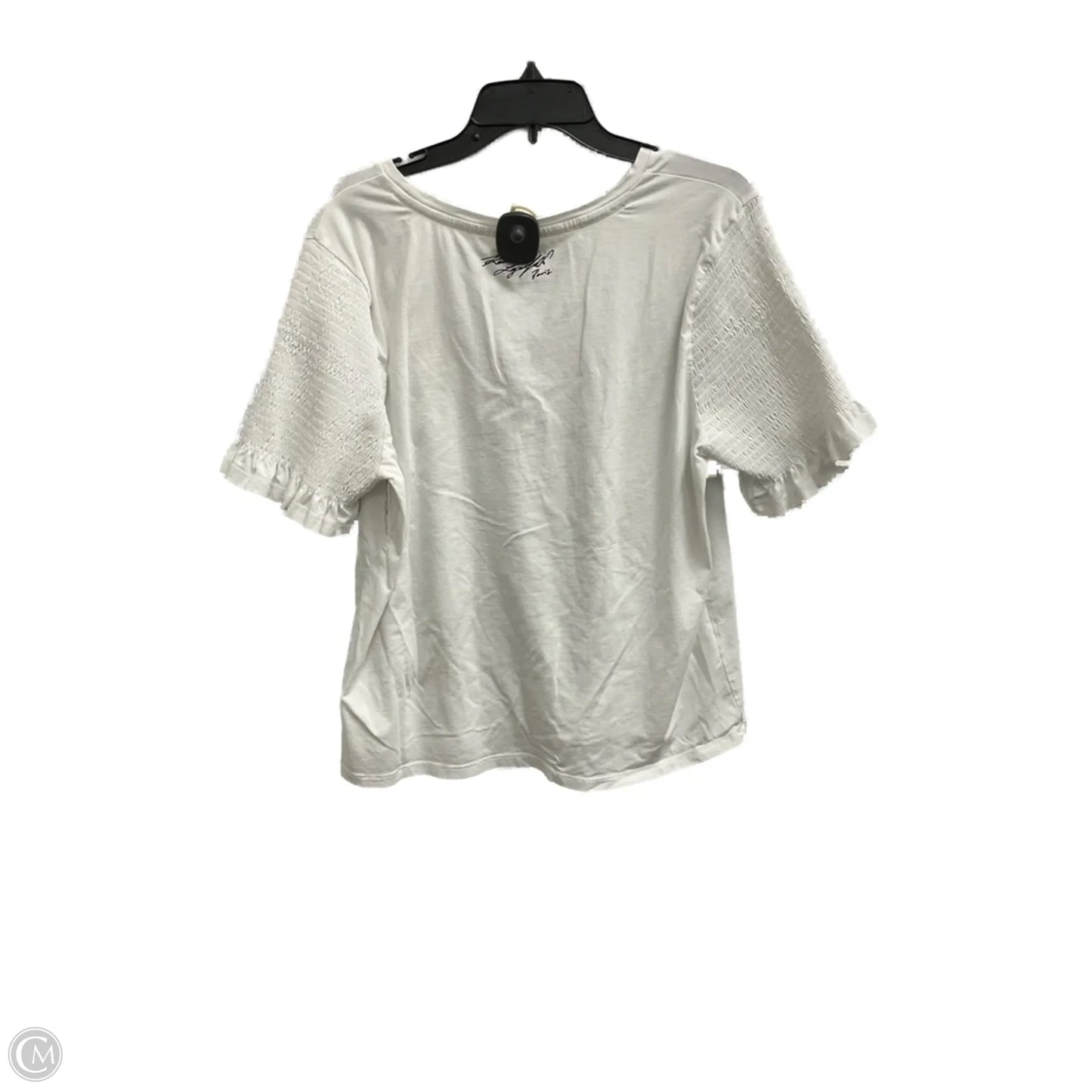 Top Short Sleeve Designer By Karl Lagerfeld In White, Size: Xl