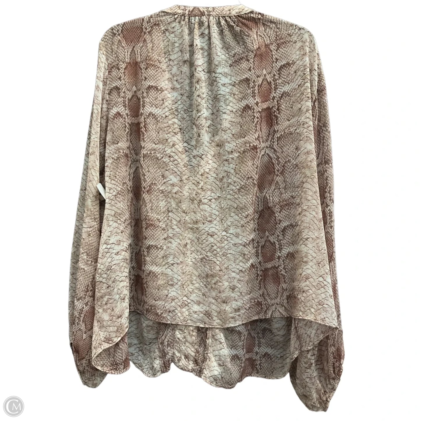 Top Long Sleeve By Anthropologie In Animal Print, Size: 2x
