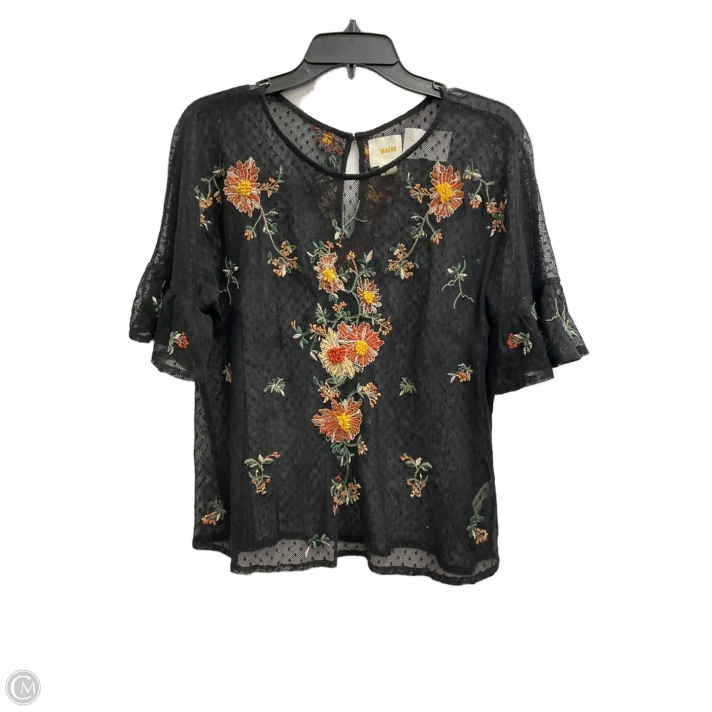 Top Short Sleeve By Maeve In Black, Size: M