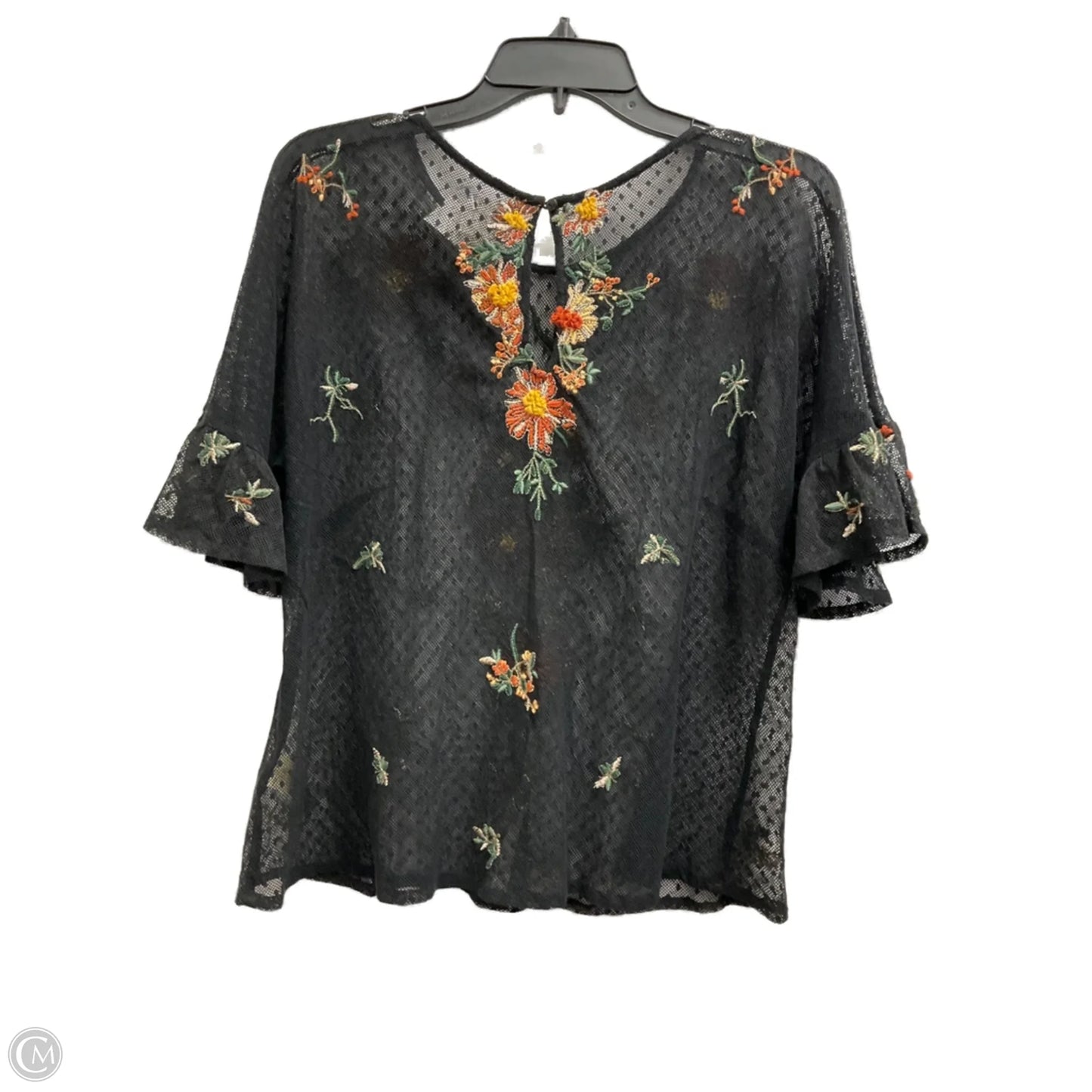Top Short Sleeve By Maeve In Black, Size: M