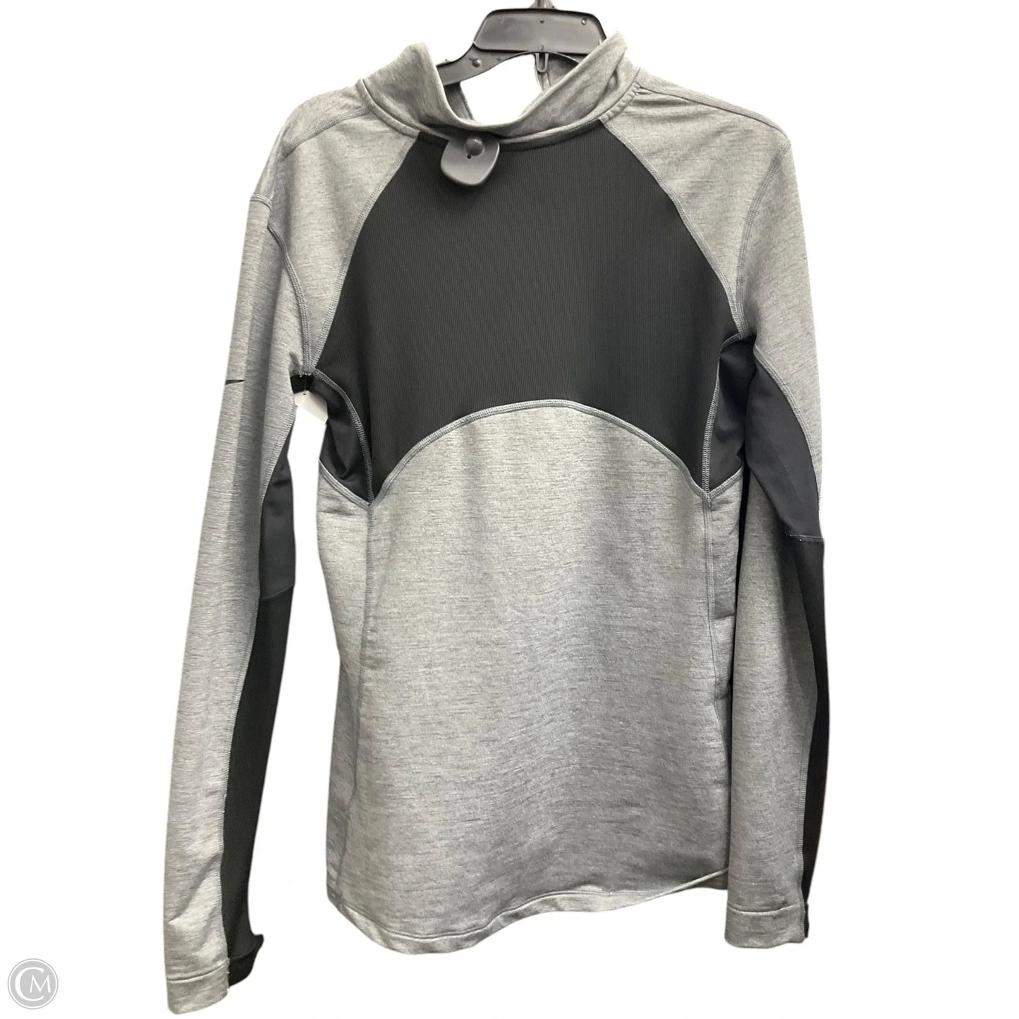 Athletic Top Long Sleeve Collar By Nike Apparel In Grey, Size: Xl