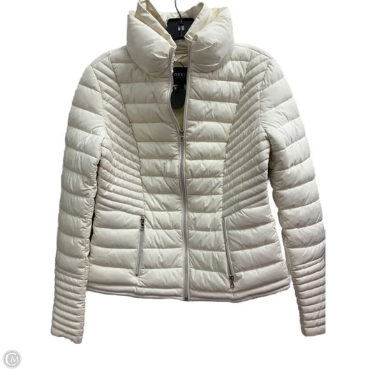 Coat Parka By Guess In Cream, Size: L