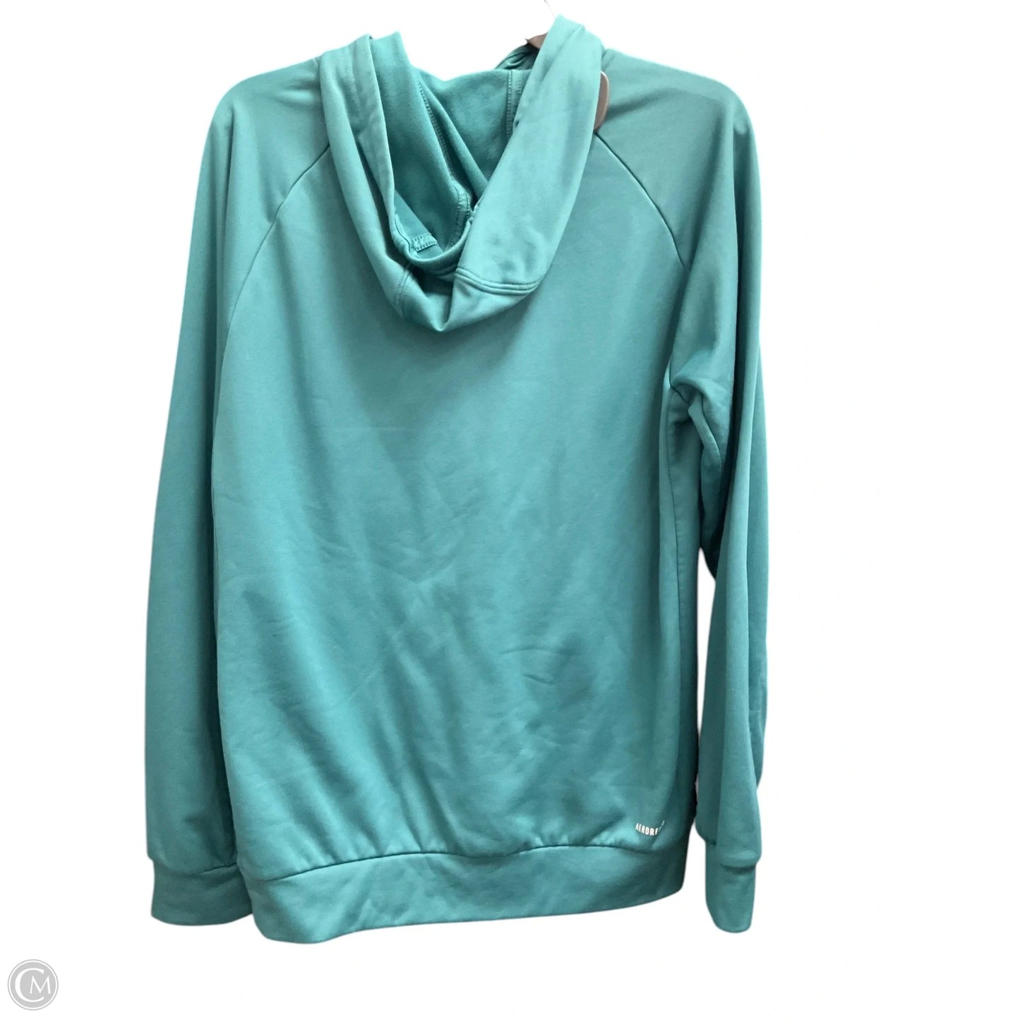 Athletic Sweatshirt Hoodie By Adidas In Teal, Size: S