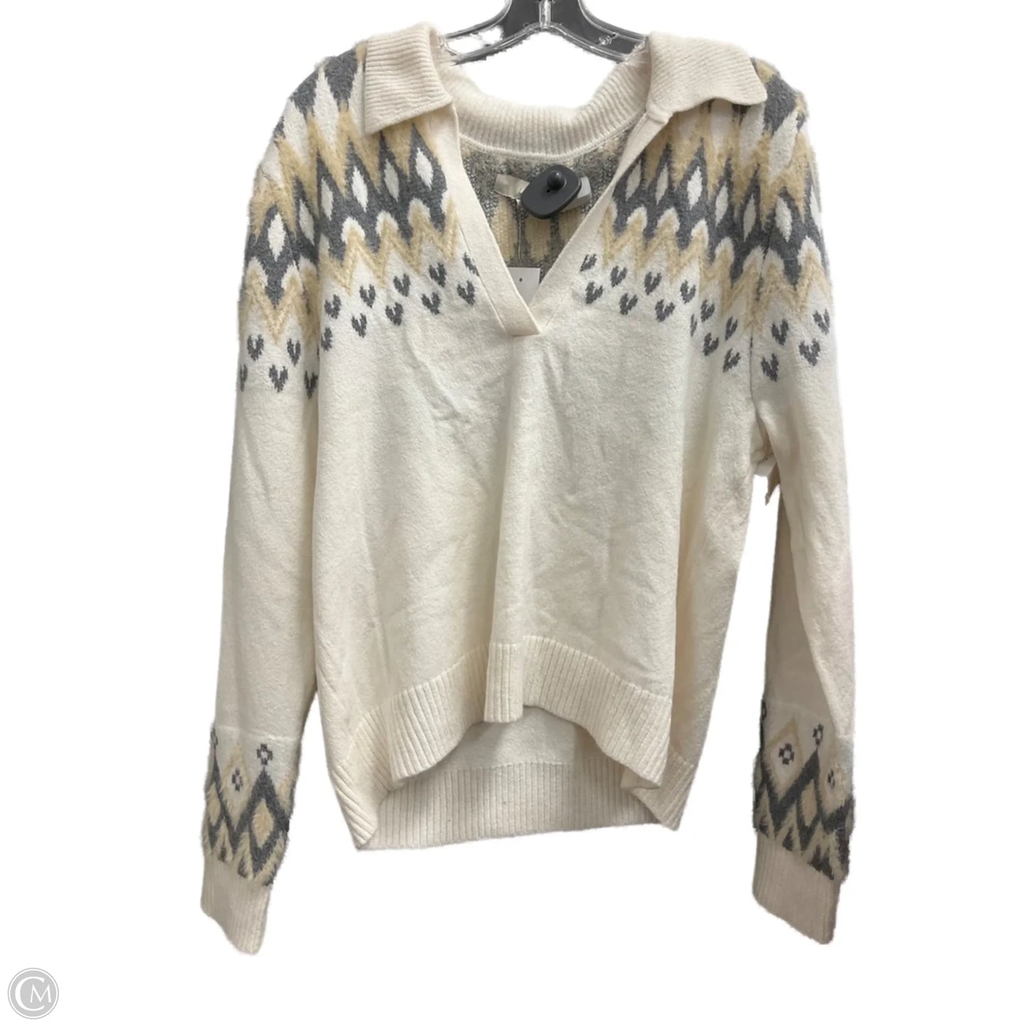 Sweater By Loft In White, Size: L