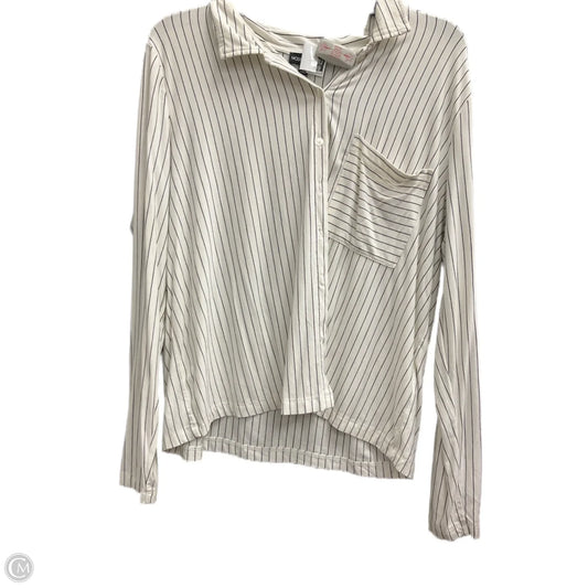 Blouse Long Sleeve By Modern Works In Striped Pattern, Size: L