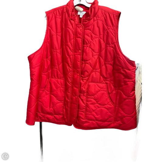 Vest Puffer & Quilted By Croft And Barrow In Red, Size: 3x