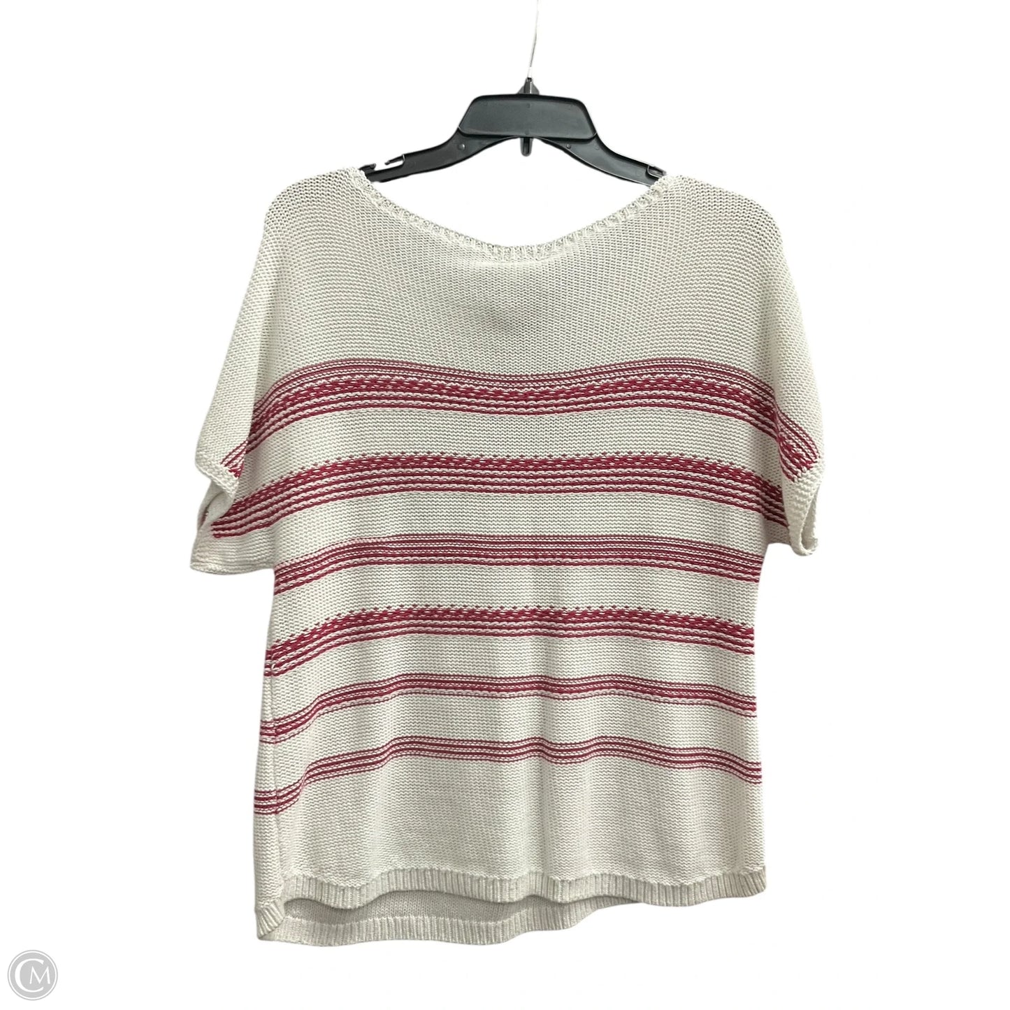 Vest Sweater By Chicos In Red & White, Size: M