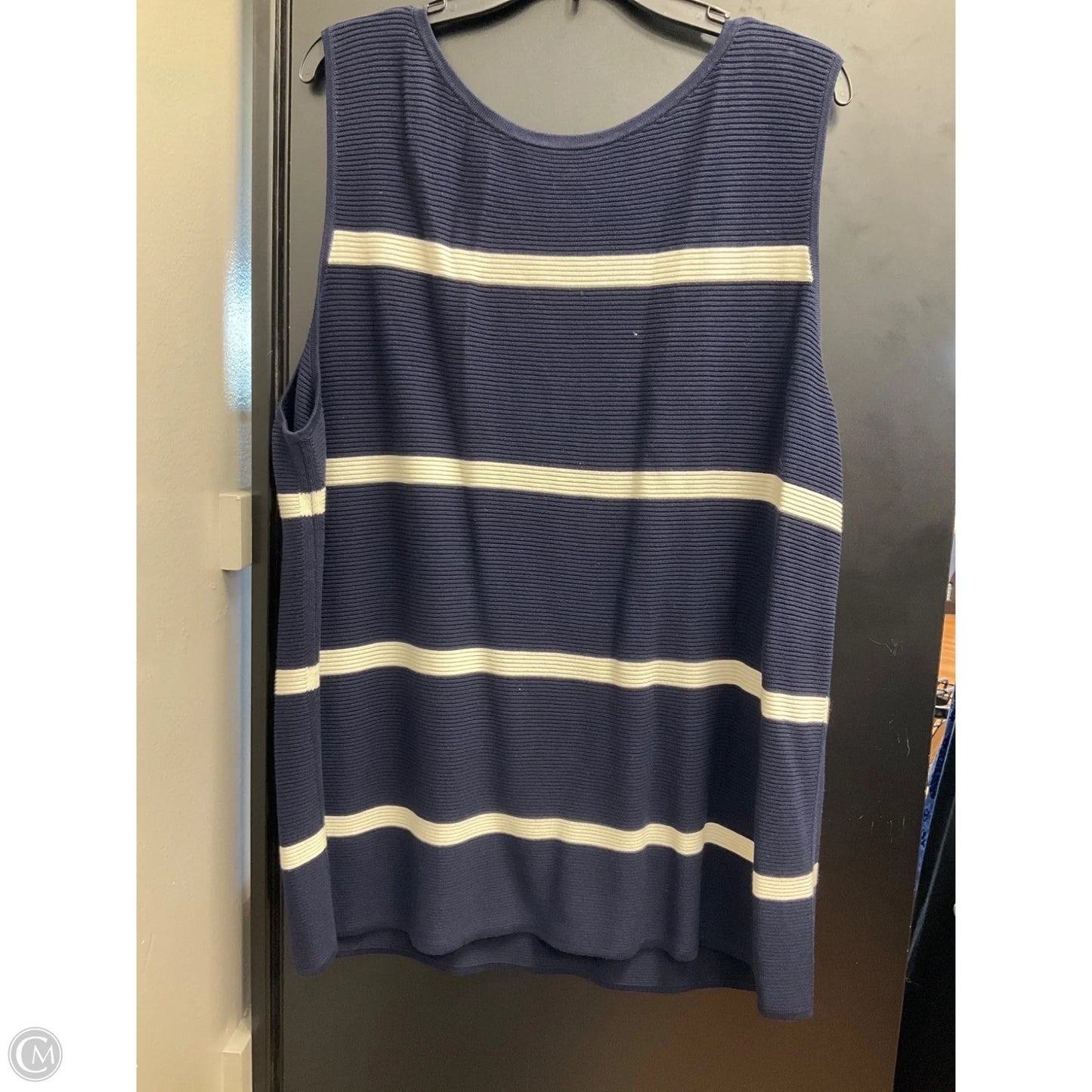 Top 2pc Sleeveless By Talbots In Navy, Size: 3x