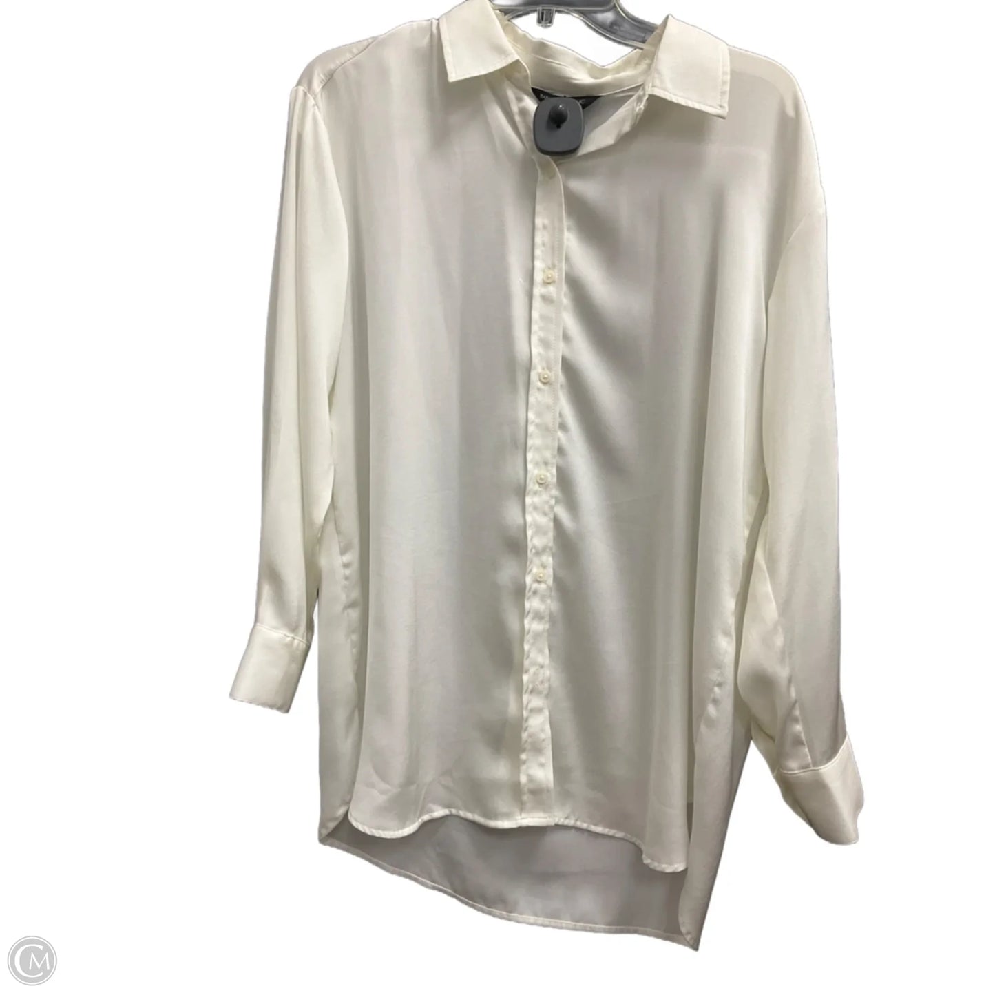 Blouse Long Sleeve By Banana Republic In Cream, Size: S