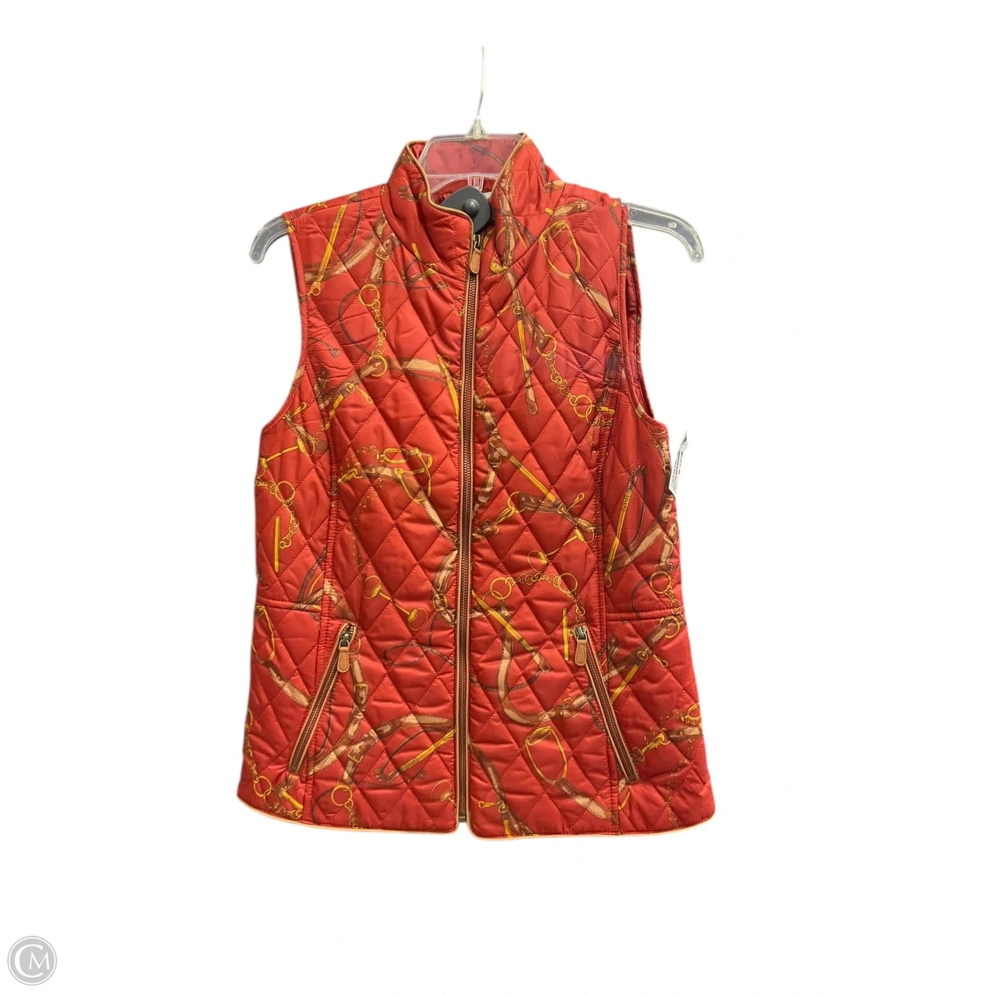 Vest Puffer & Quilted By Talbots In Orange, Size: Xs