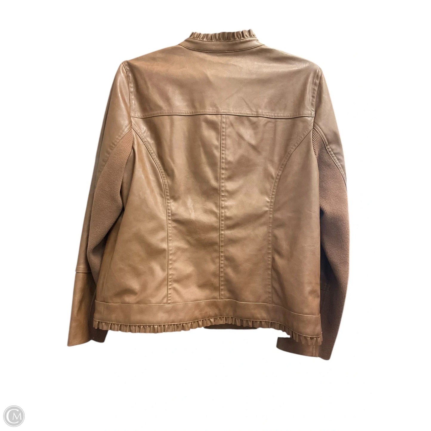 Jacket Moto By Chicos In Brown, Size: M