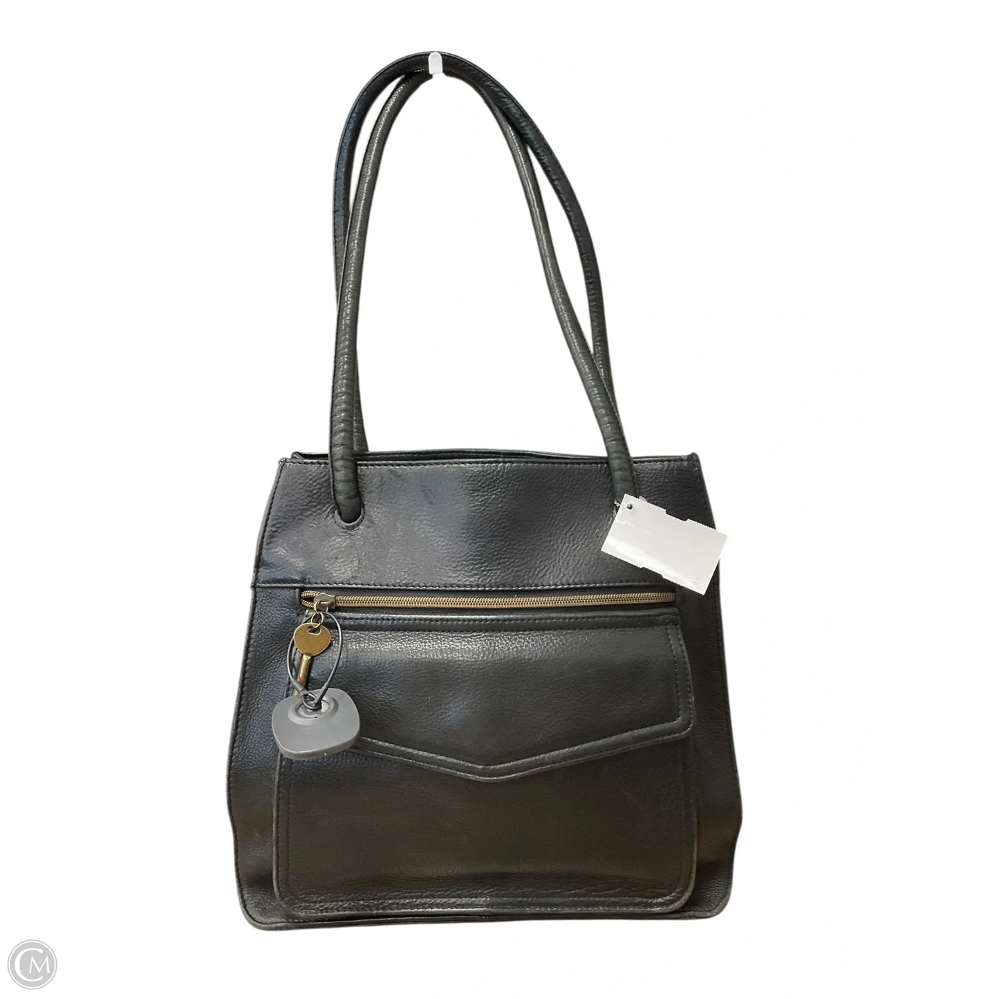 Handbag Leather By Fossil, Size: Medium