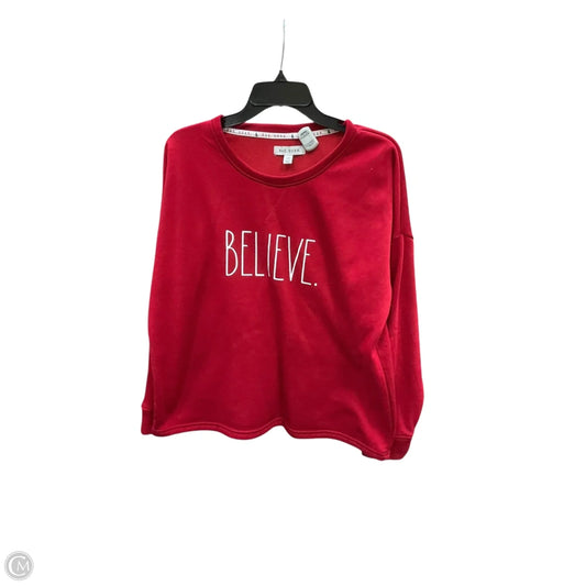 Sweatshirt Crewneck By Rae Dunn In Red, Size: L