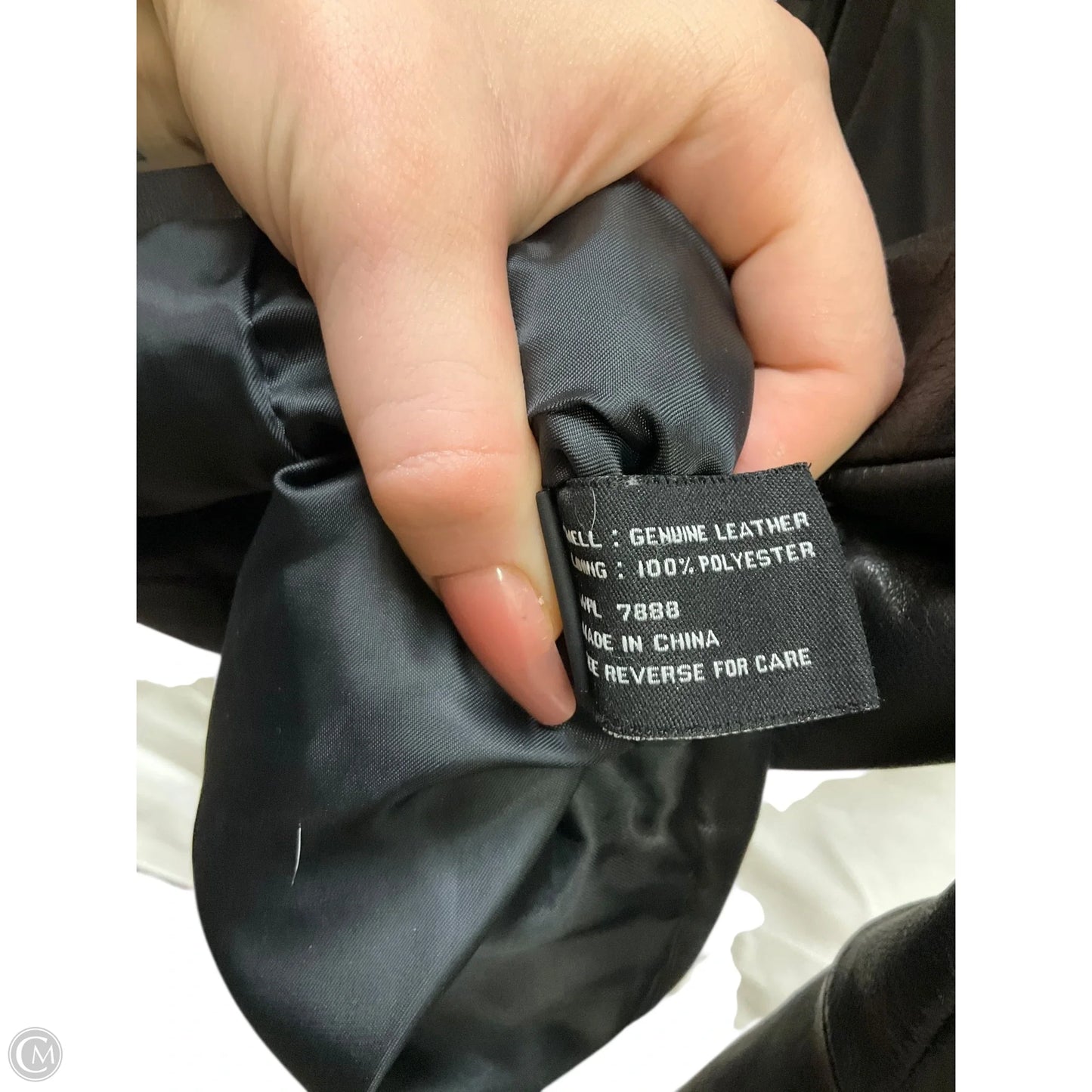 Jacket Moto Leather By Cmc In Black, Size: M