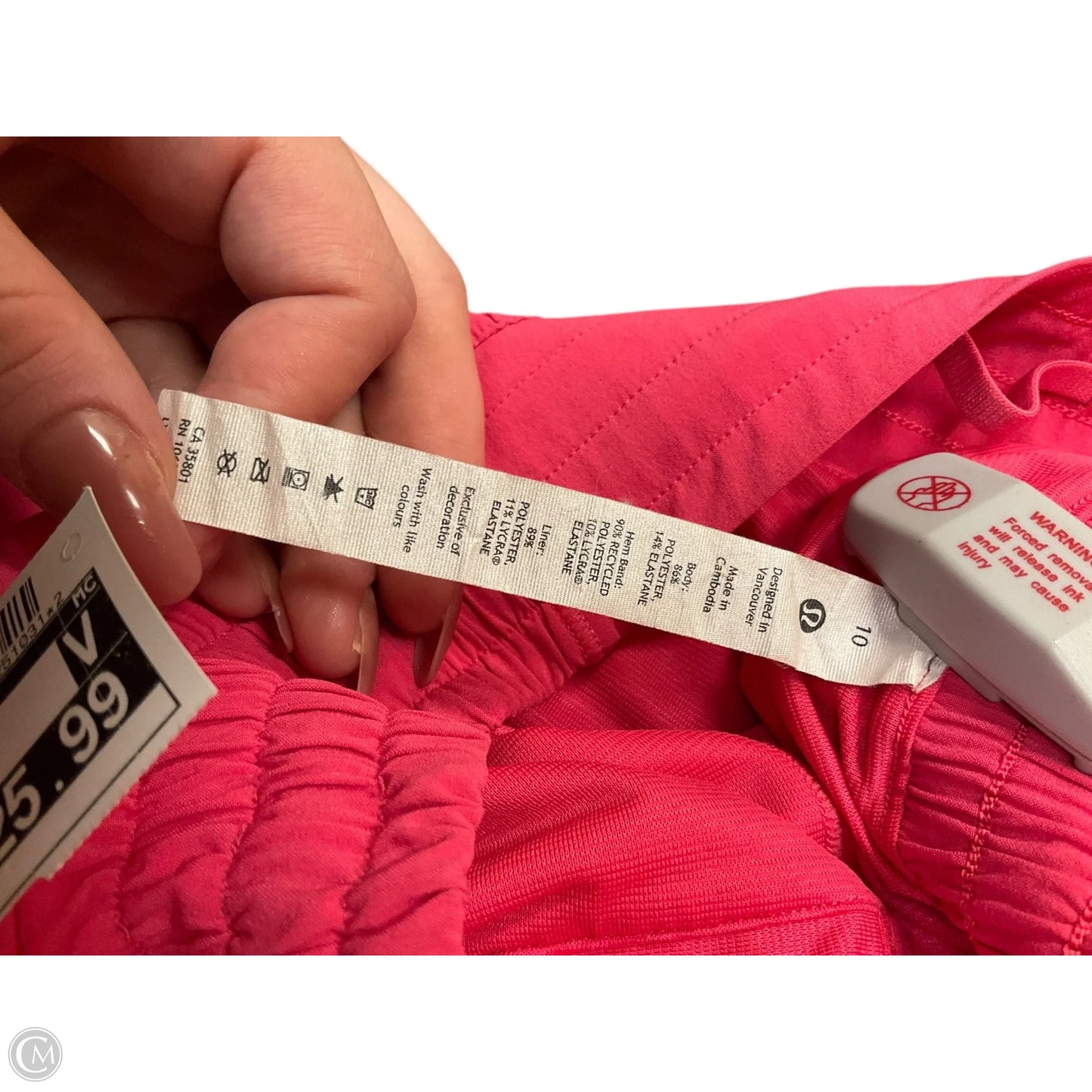 Athletic Shorts By Lululemon In Pink, Size: 10