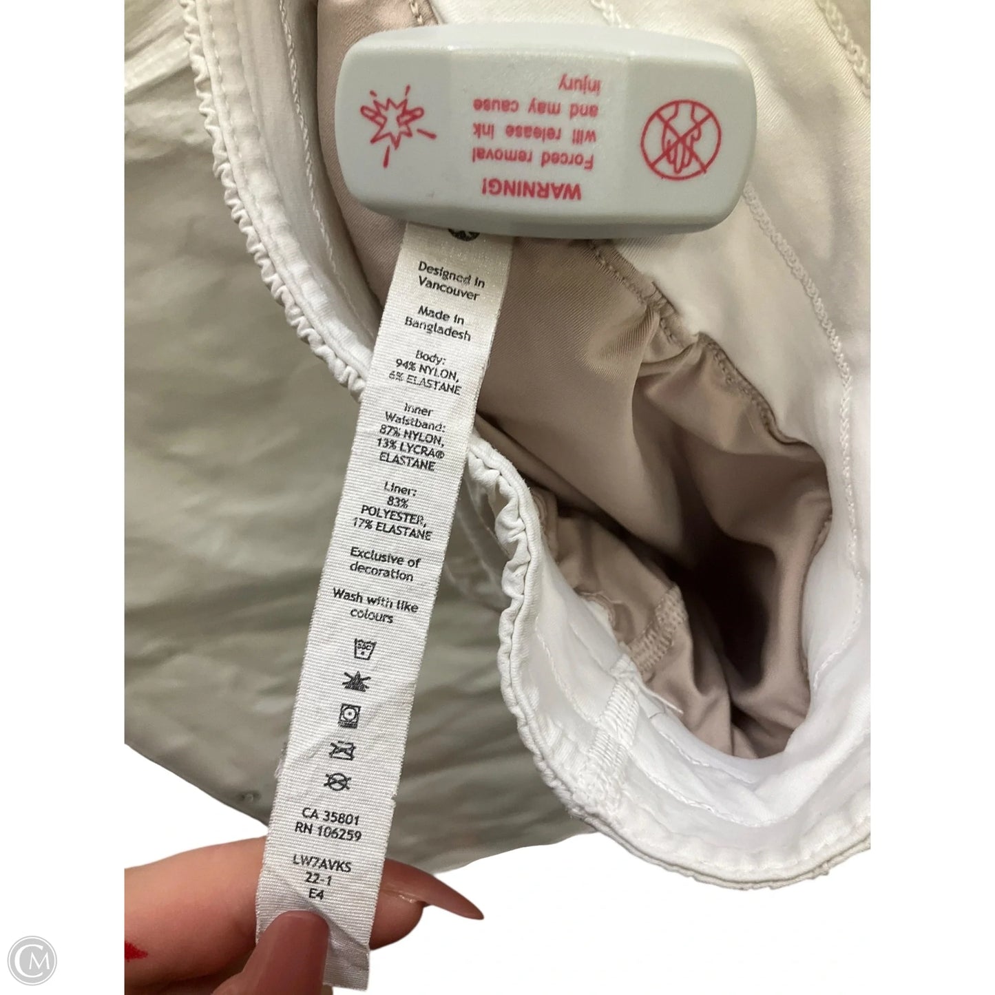 Athletic Shorts By Lululemon In White, Size: 8