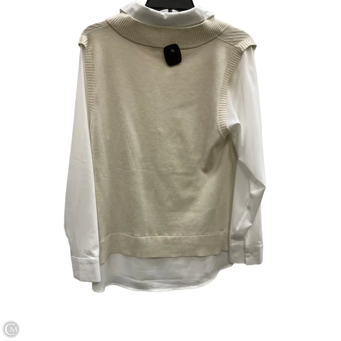 Blouse Long Sleeve By Vila Milano In Cream, Size: L