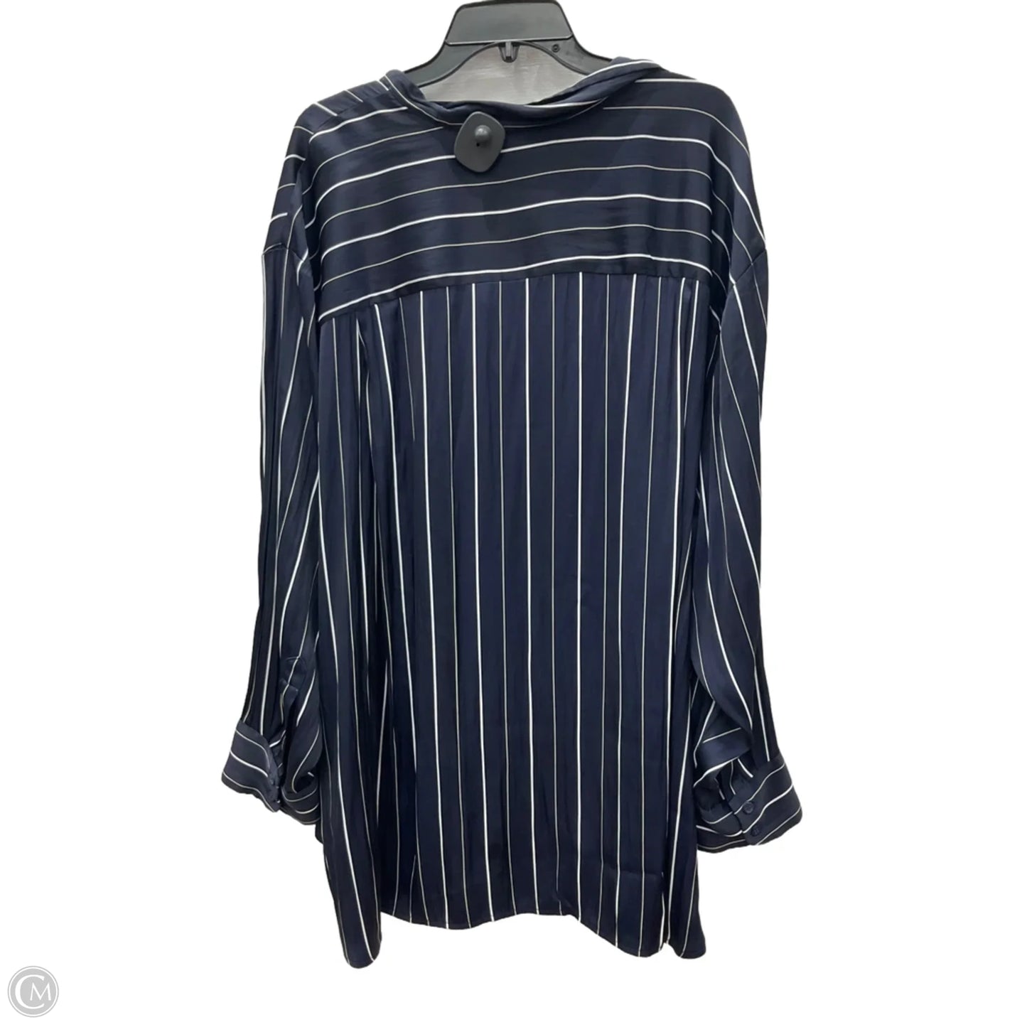 Blouse Long Sleeve By Lane Bryant In Navy, Size: 26