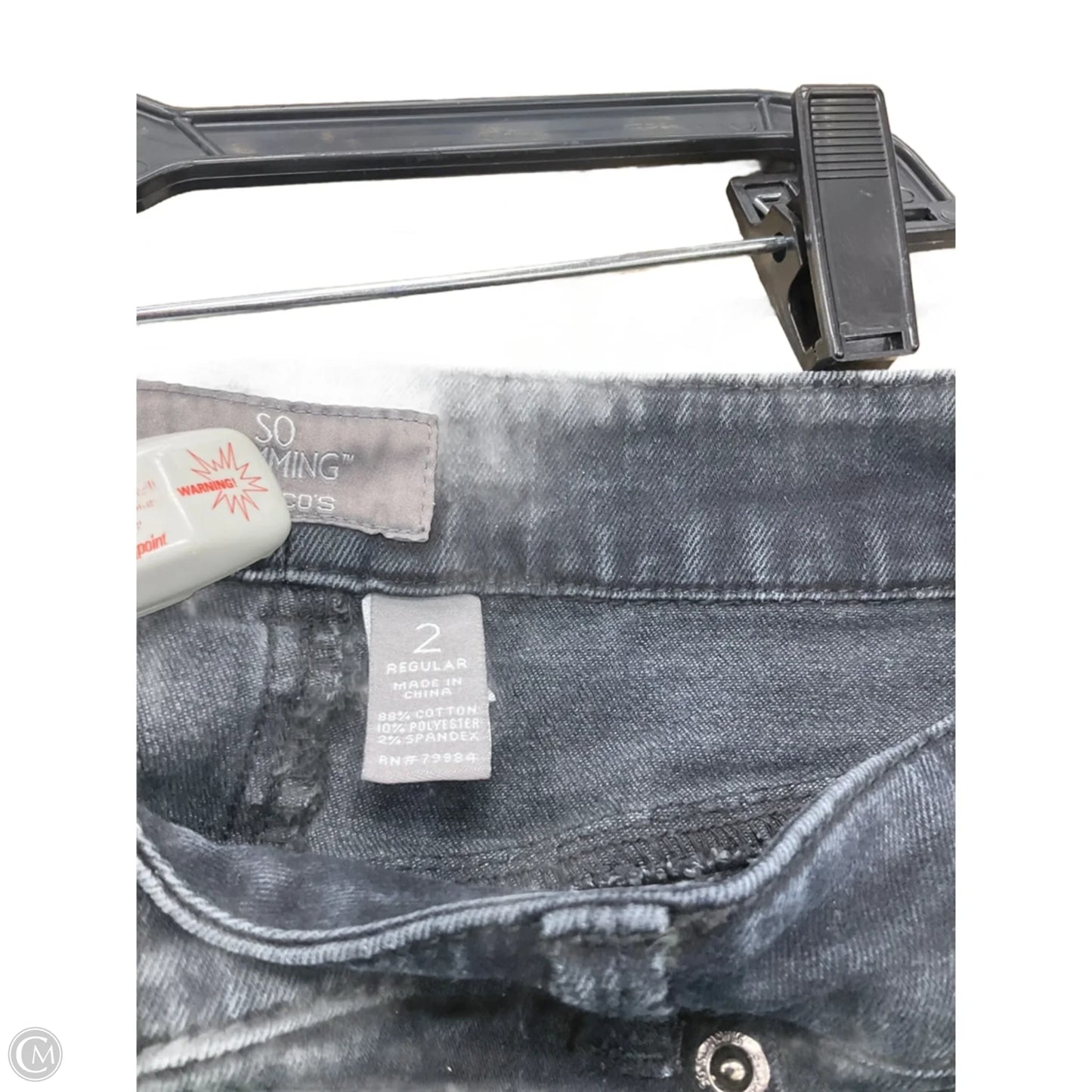 Jeans Skinny By Chicos In Black Denim, Size: Xl