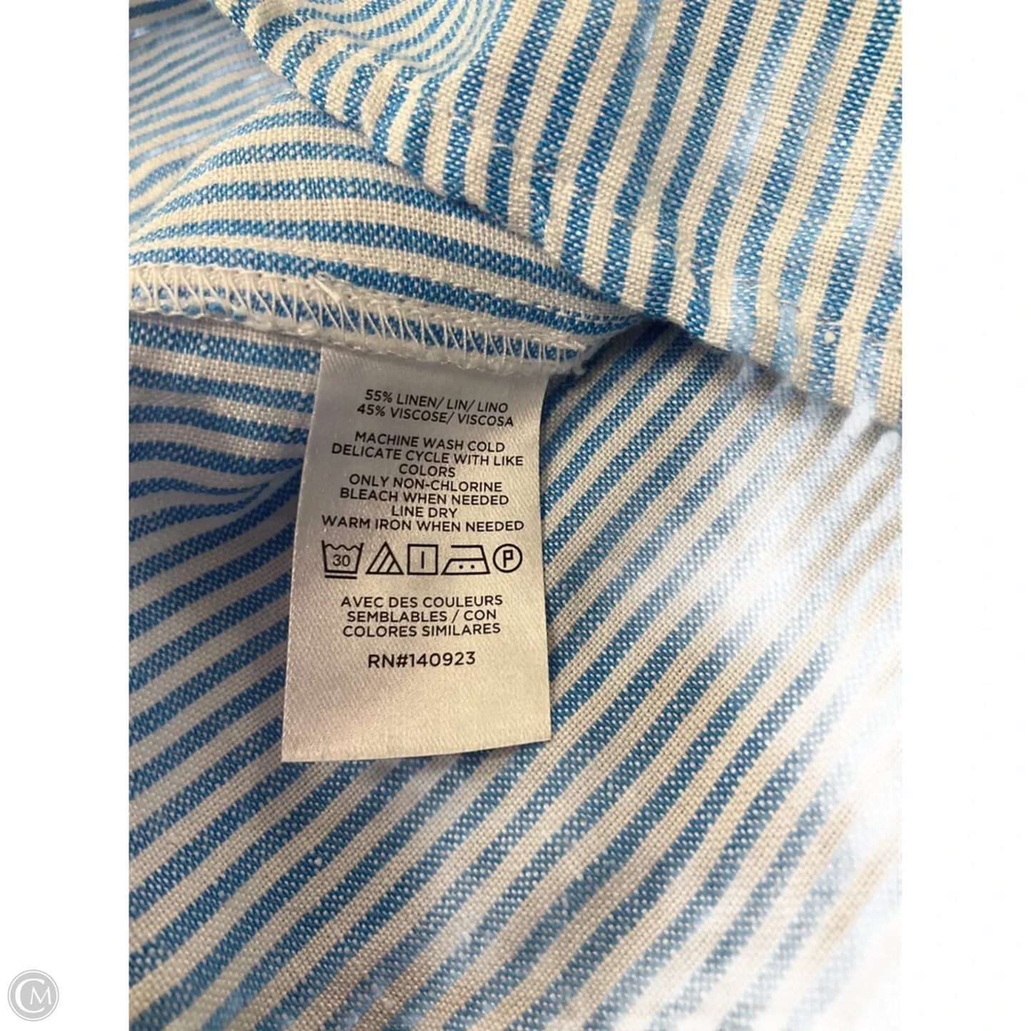 Top 3/4 Sleeve By Loft In Striped Pattern, Size: Xsp