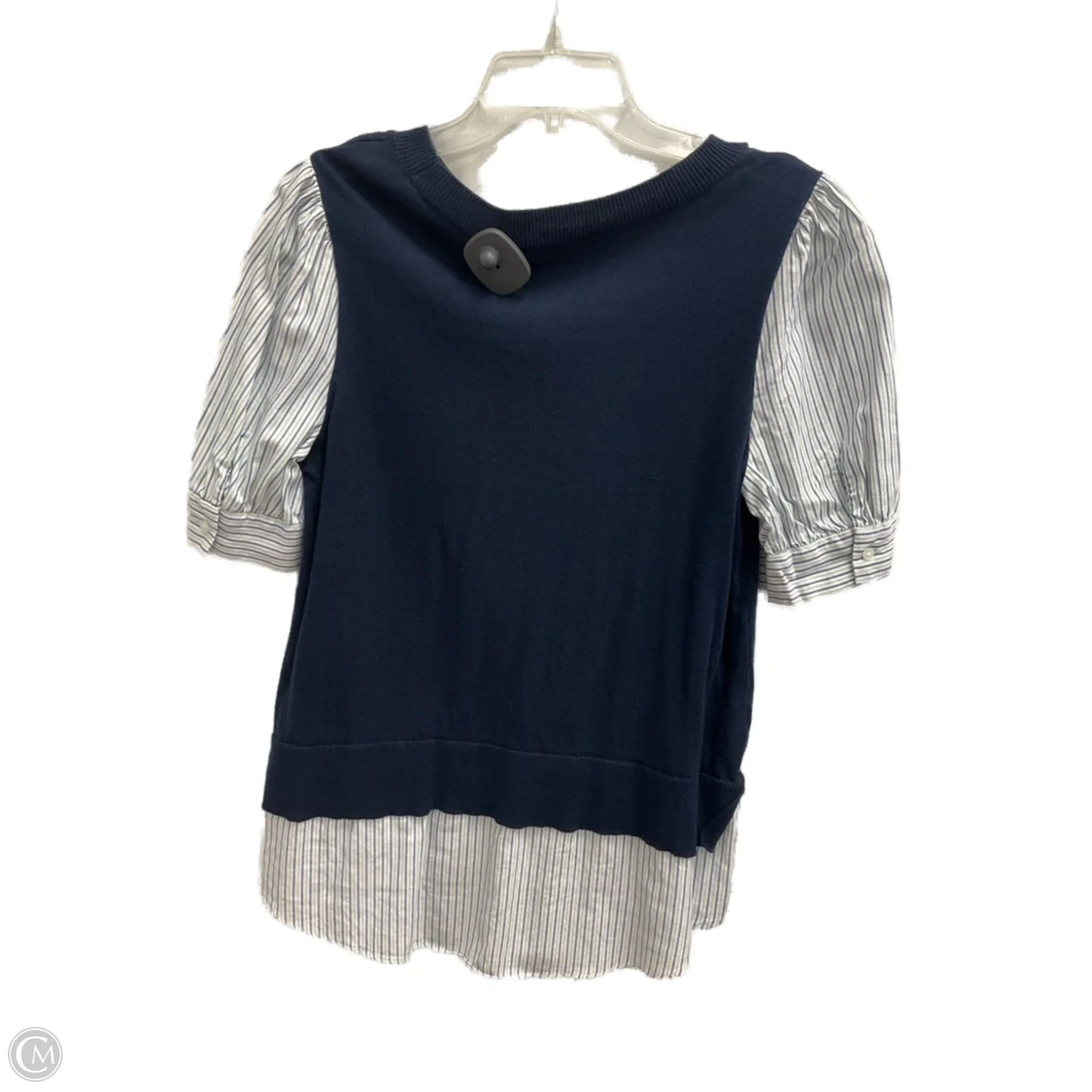 Top Short Sleeve By Loft In Navy, Size: M