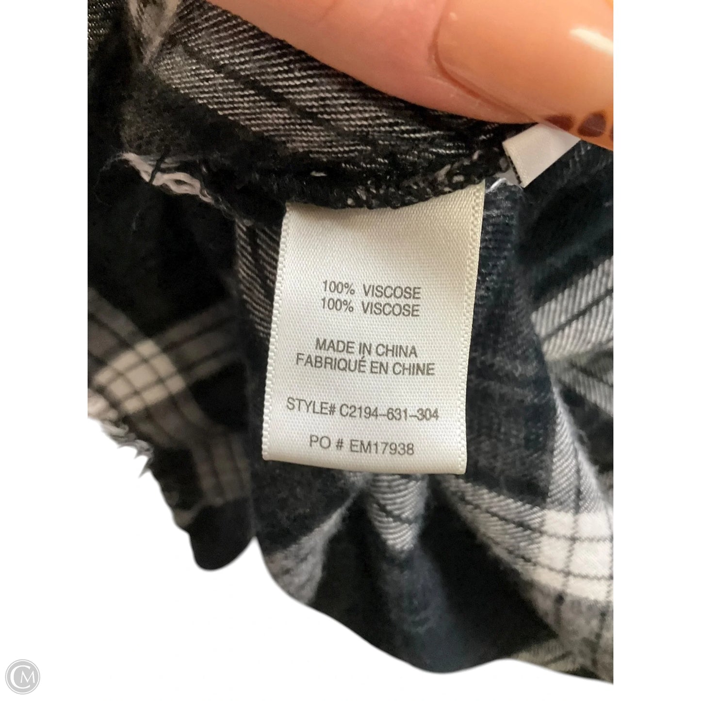 Blouse 3/4 Sleeve By Cloth & Stone In Plaid Pattern, Size: Xs