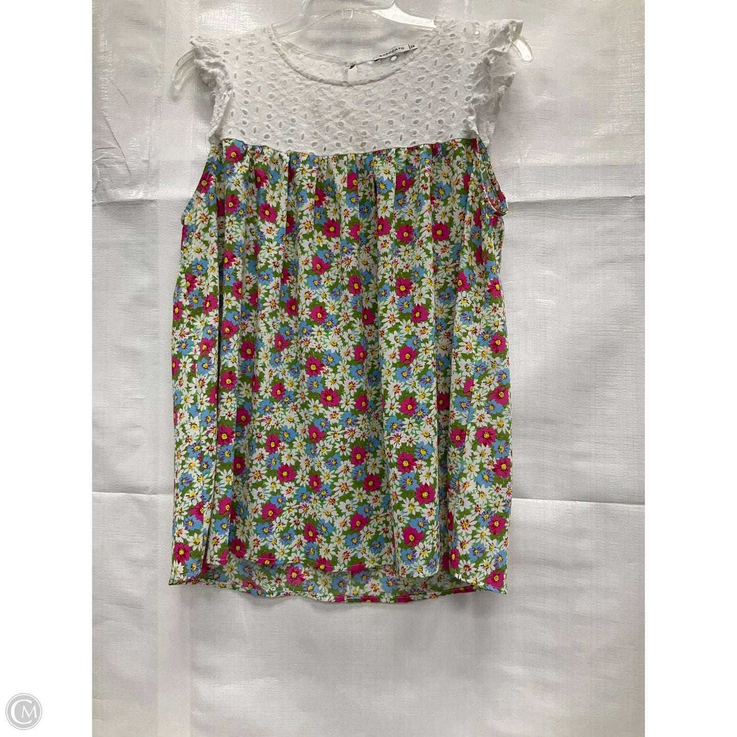 Top Sleeveless By Staccato In Floral Print, Size: M
