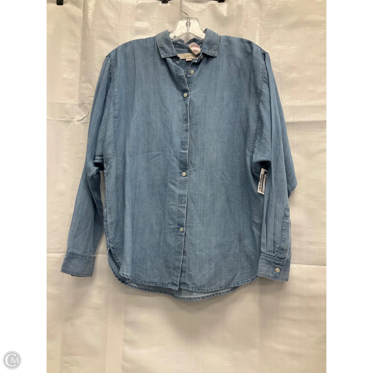 Blouse Long Sleeve By Loft In Blue, Size: Xs