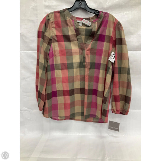 Top Long Sleeve By Falls Creek In Checkered Pattern, Size: Mp