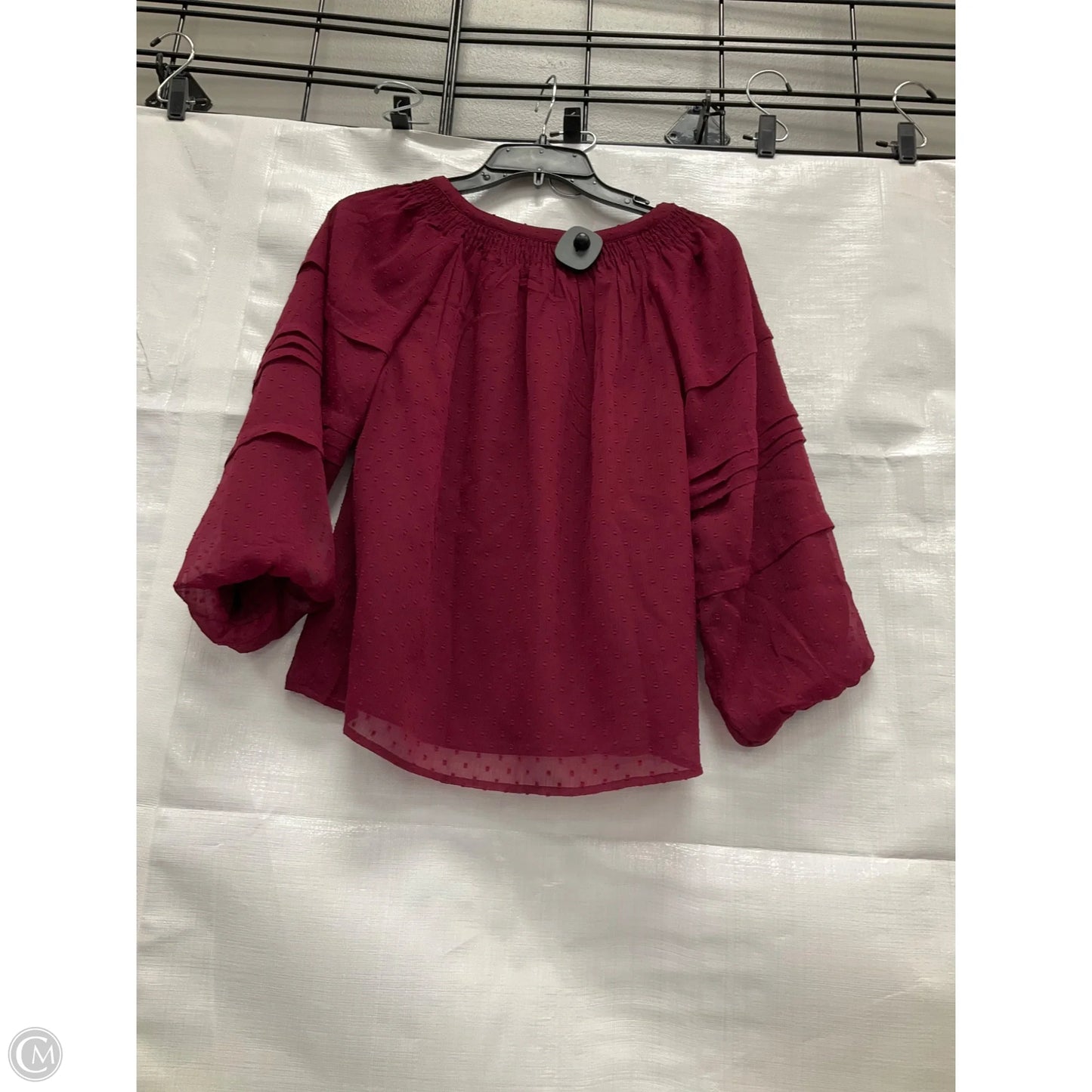 Top Long Sleeve By Loft In Maroon, Size: Xsp