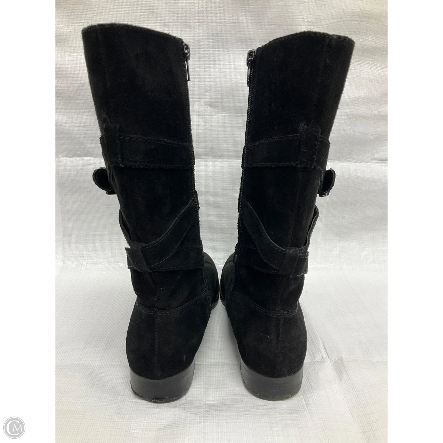 Boots Mid-calf Flats By Lauren By Ralph Lauren In Black, Size: 8.5