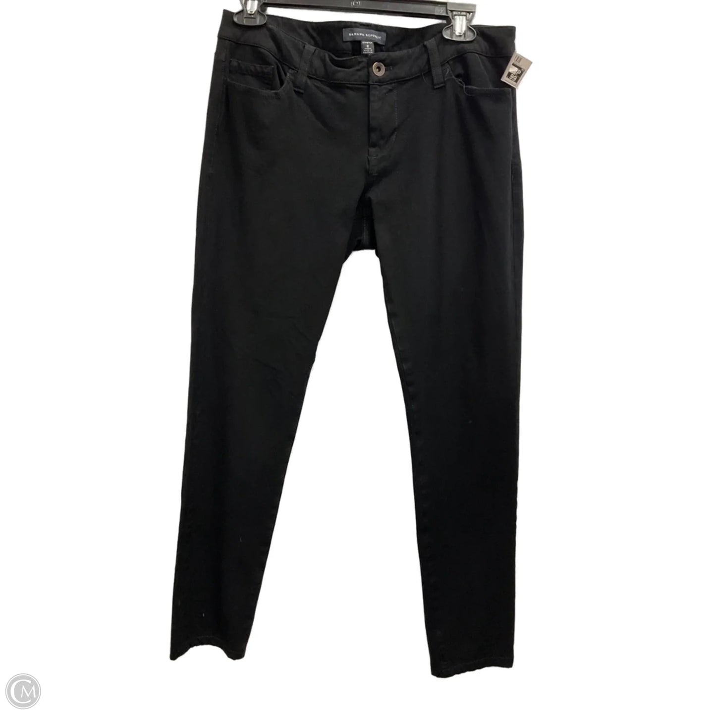 Jeans Skinny By Banana Republic In Black Denim, Size: 8