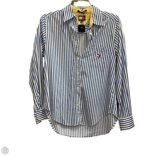 Blouse Long Sleeve By Tommy Hilfiger In Blue, Size: 4