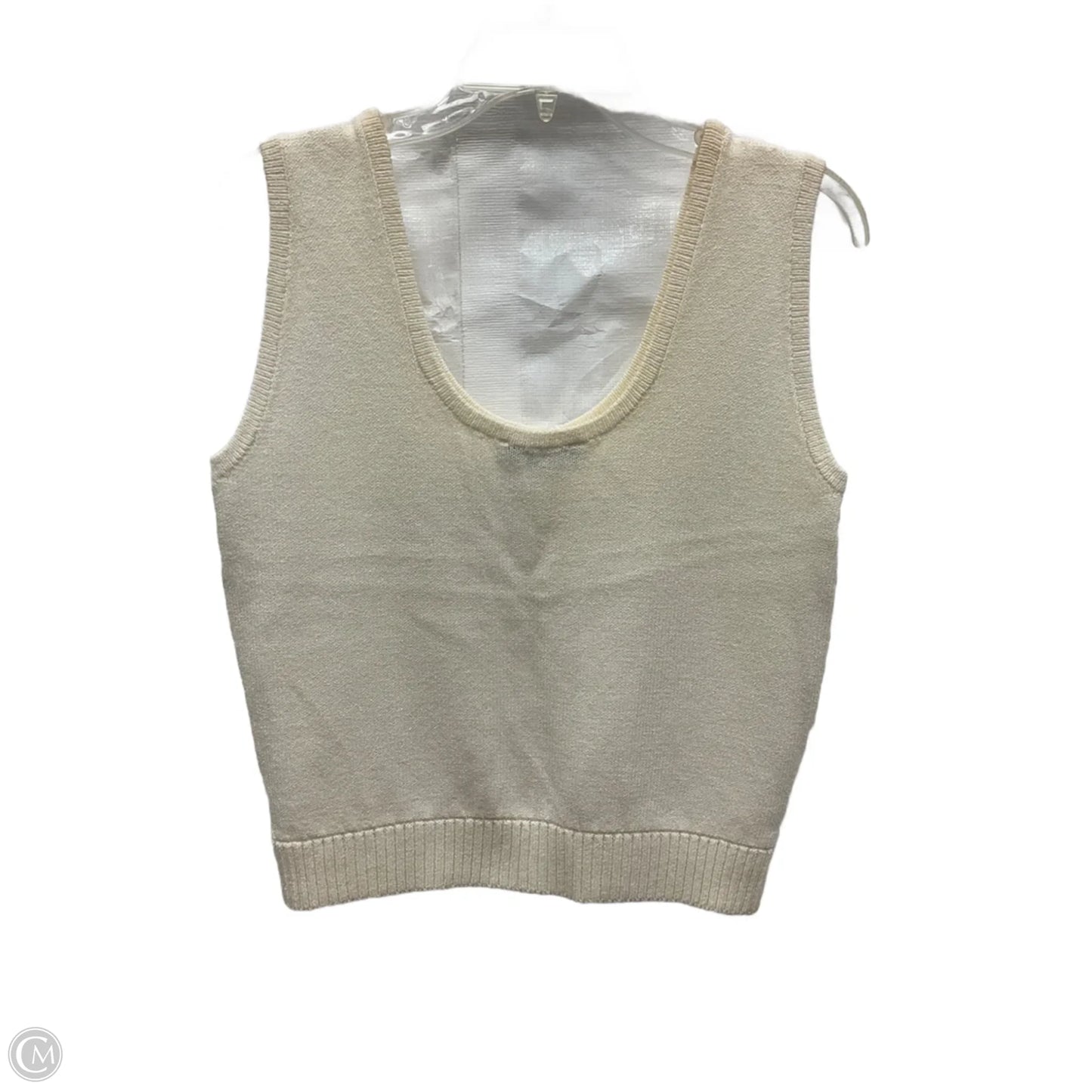 Top Sleeveless Luxury Designer By St John Collection In White, Size: L