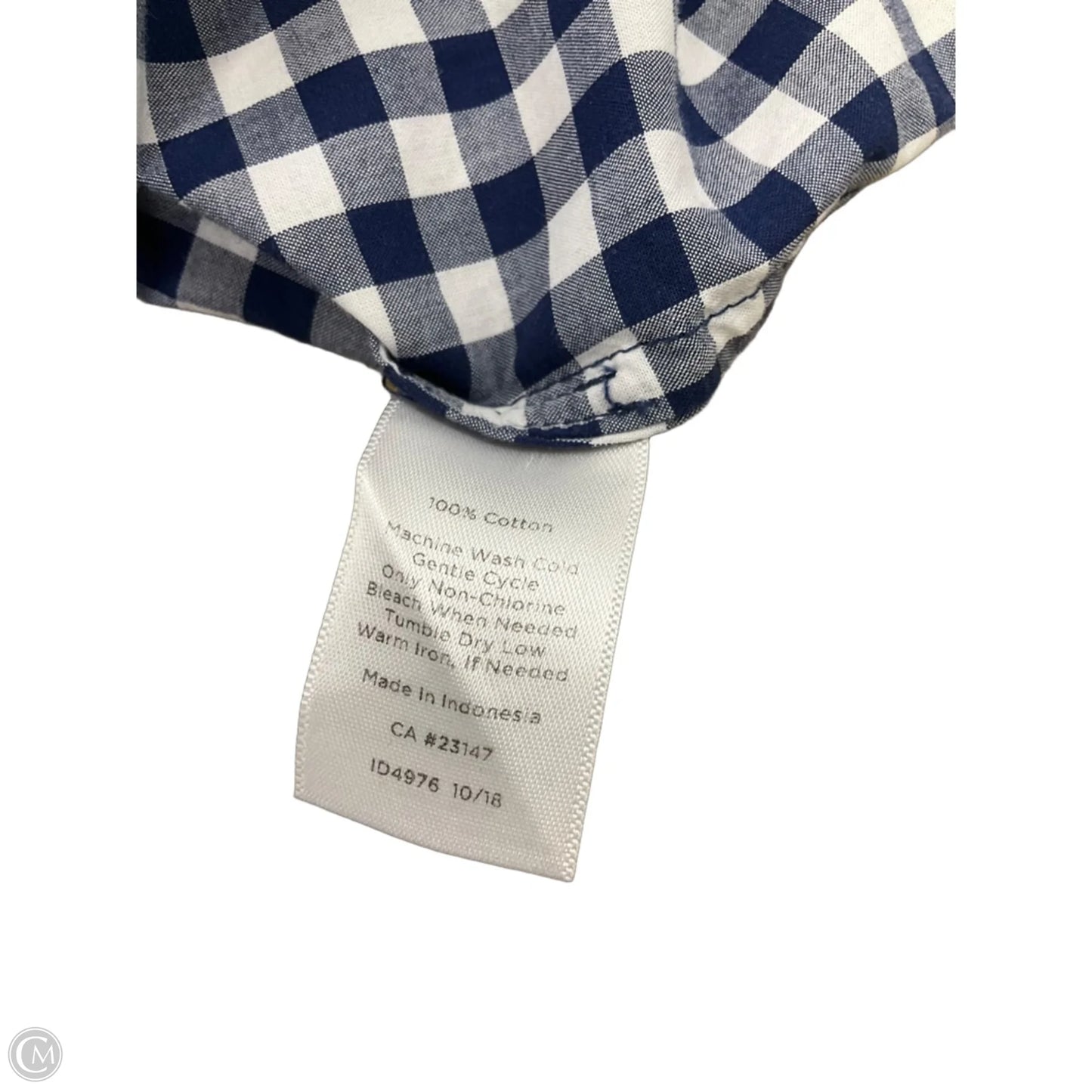 Blouse Long Sleeve By Talbots In Blue & White, Size: Lp