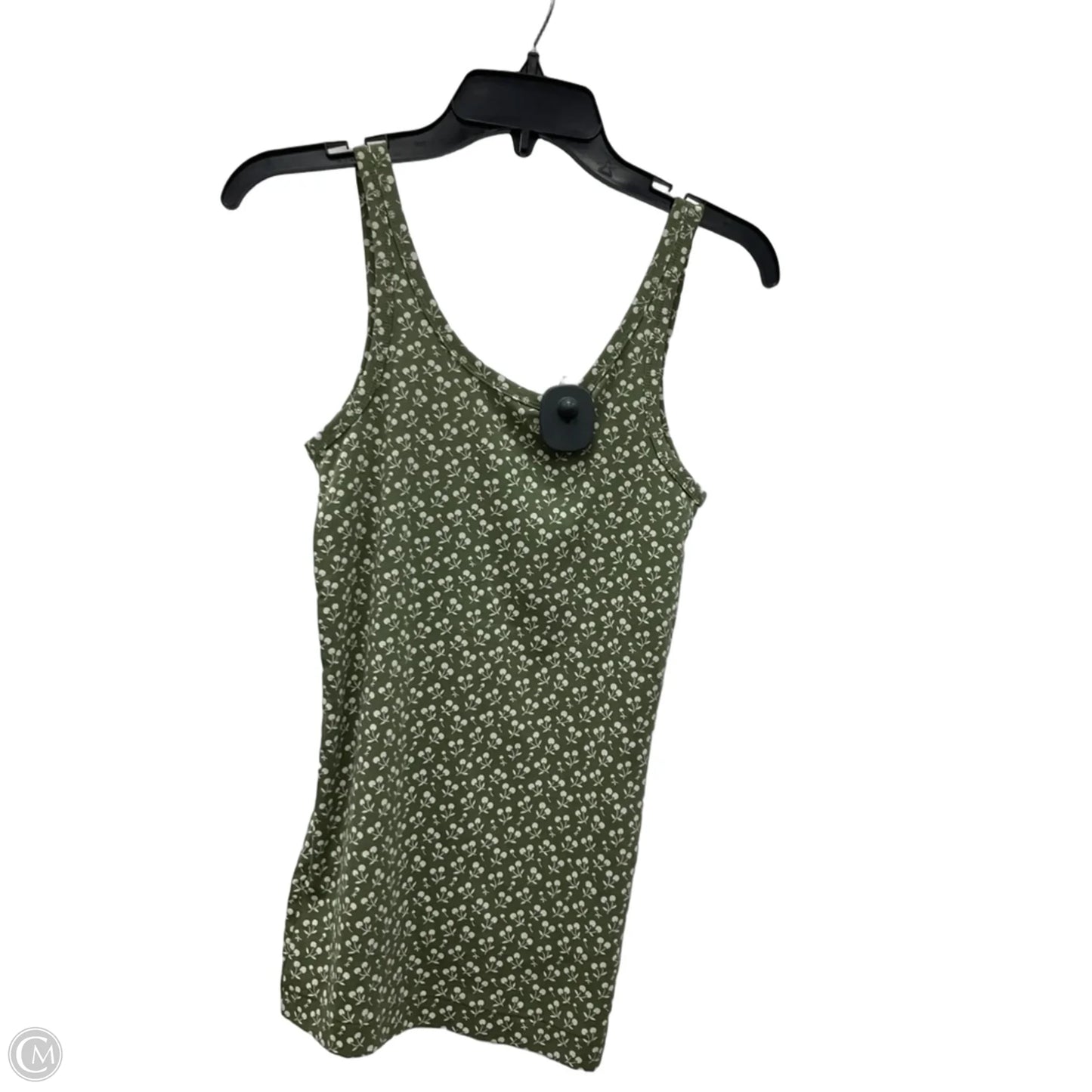 Top Sleeveless By Banana Republic In Green & White, Size: M