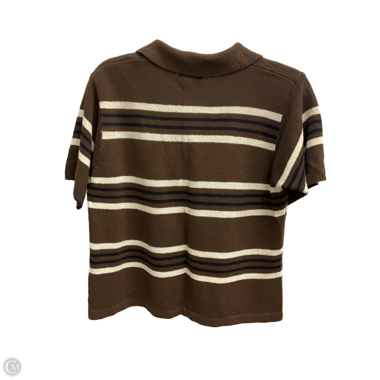 Top Short Sleeve By Van Heusen In Brown, Size: M