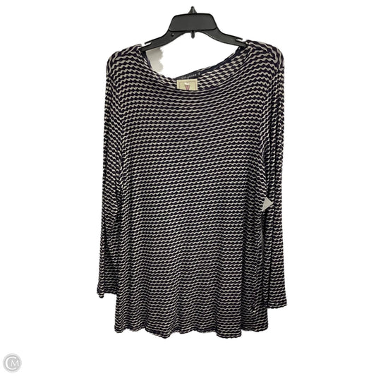 Top Long Sleeve By Cut Loose In Navy, Size: Xl