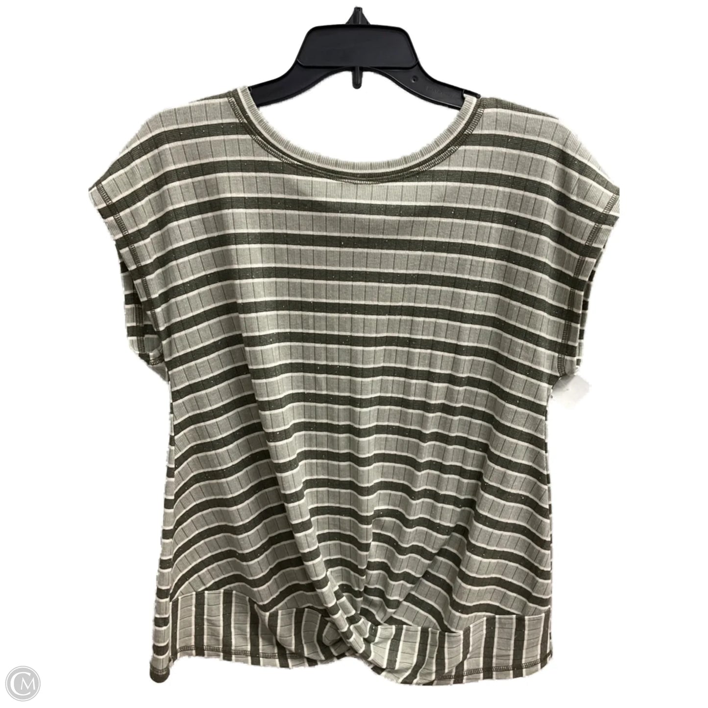 Top Sleeveless By Talbots In Green & White, Size: M