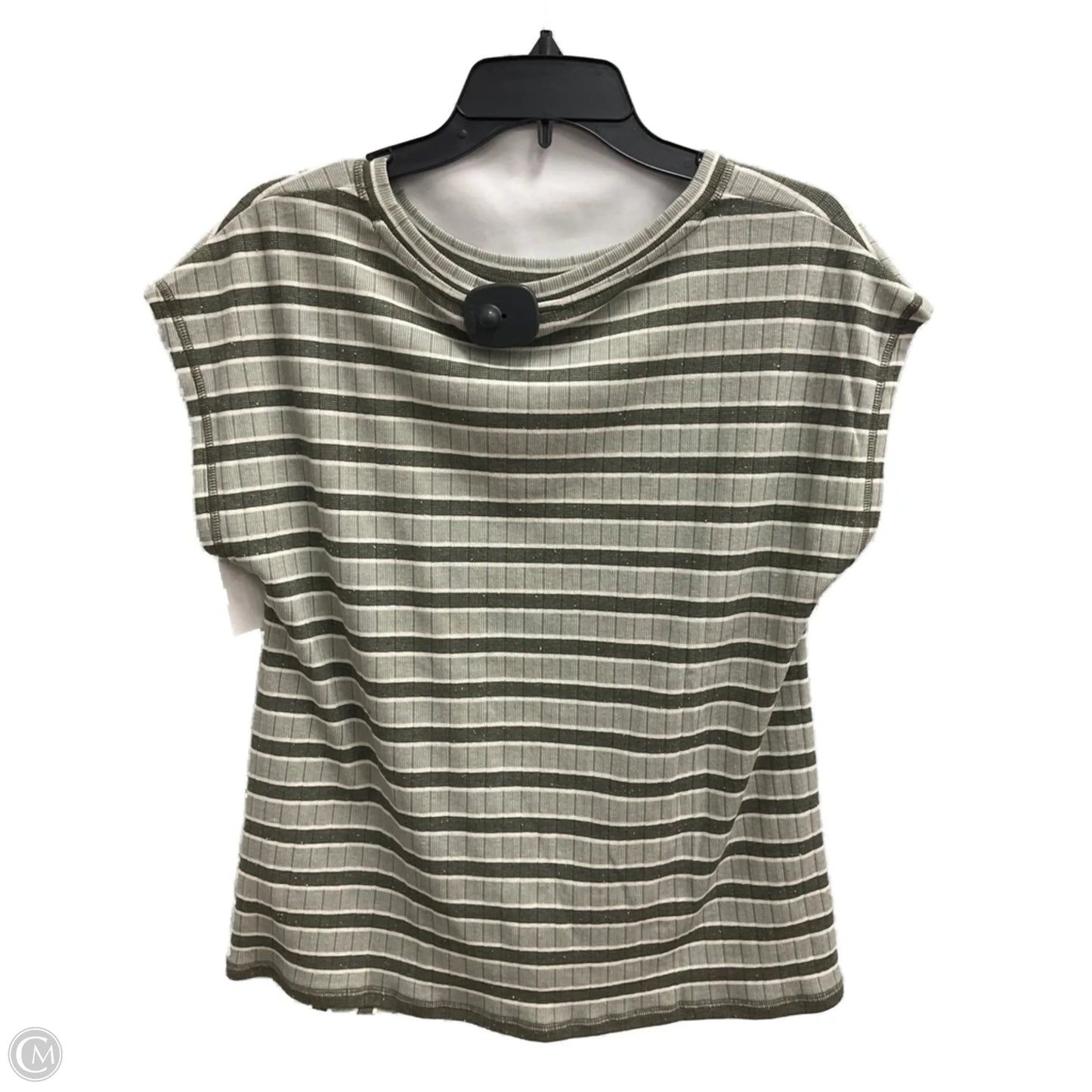 Top Sleeveless By Talbots In Green & White, Size: M