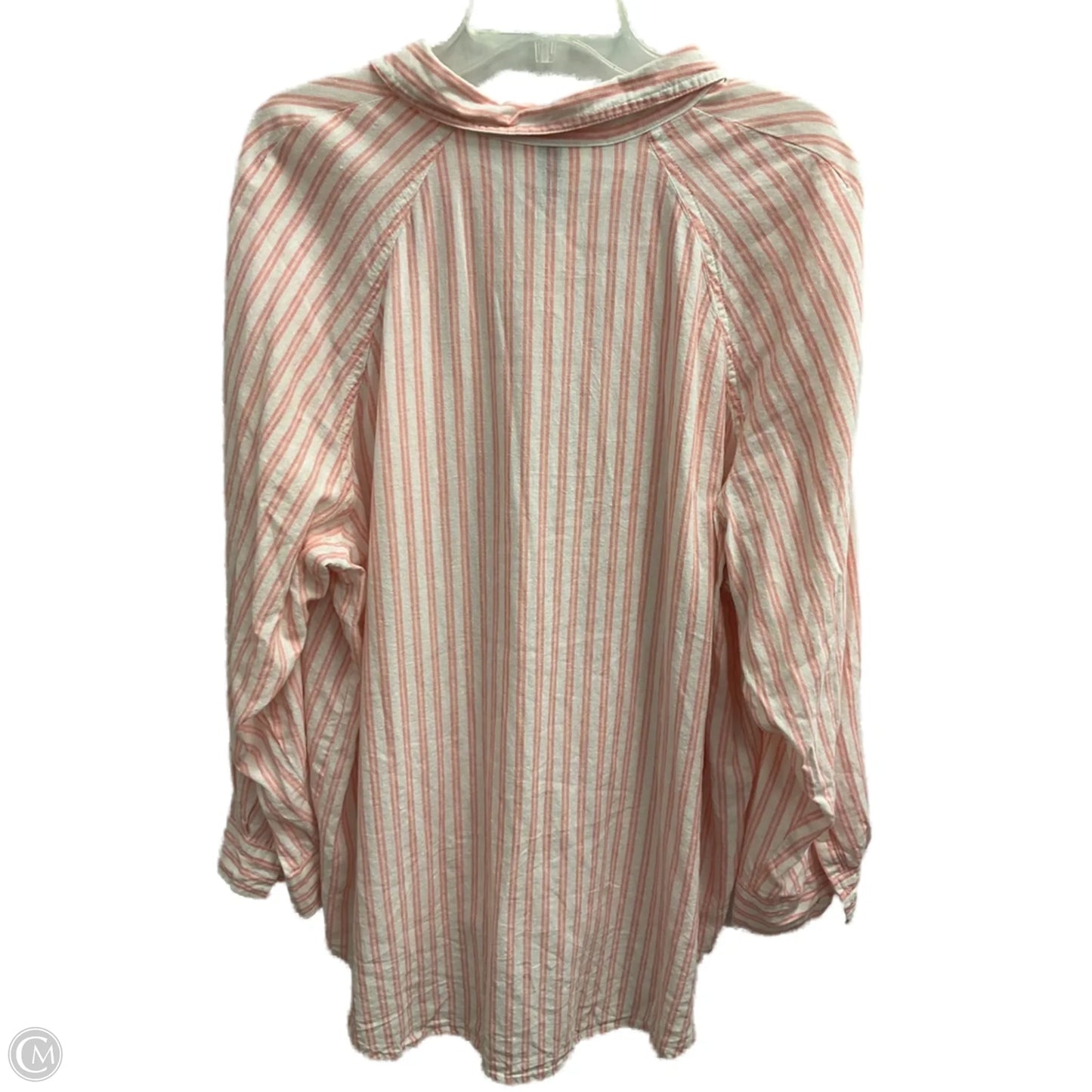 Blouse Long Sleeve By Universal Thread In Pink & White, Size: Xxl